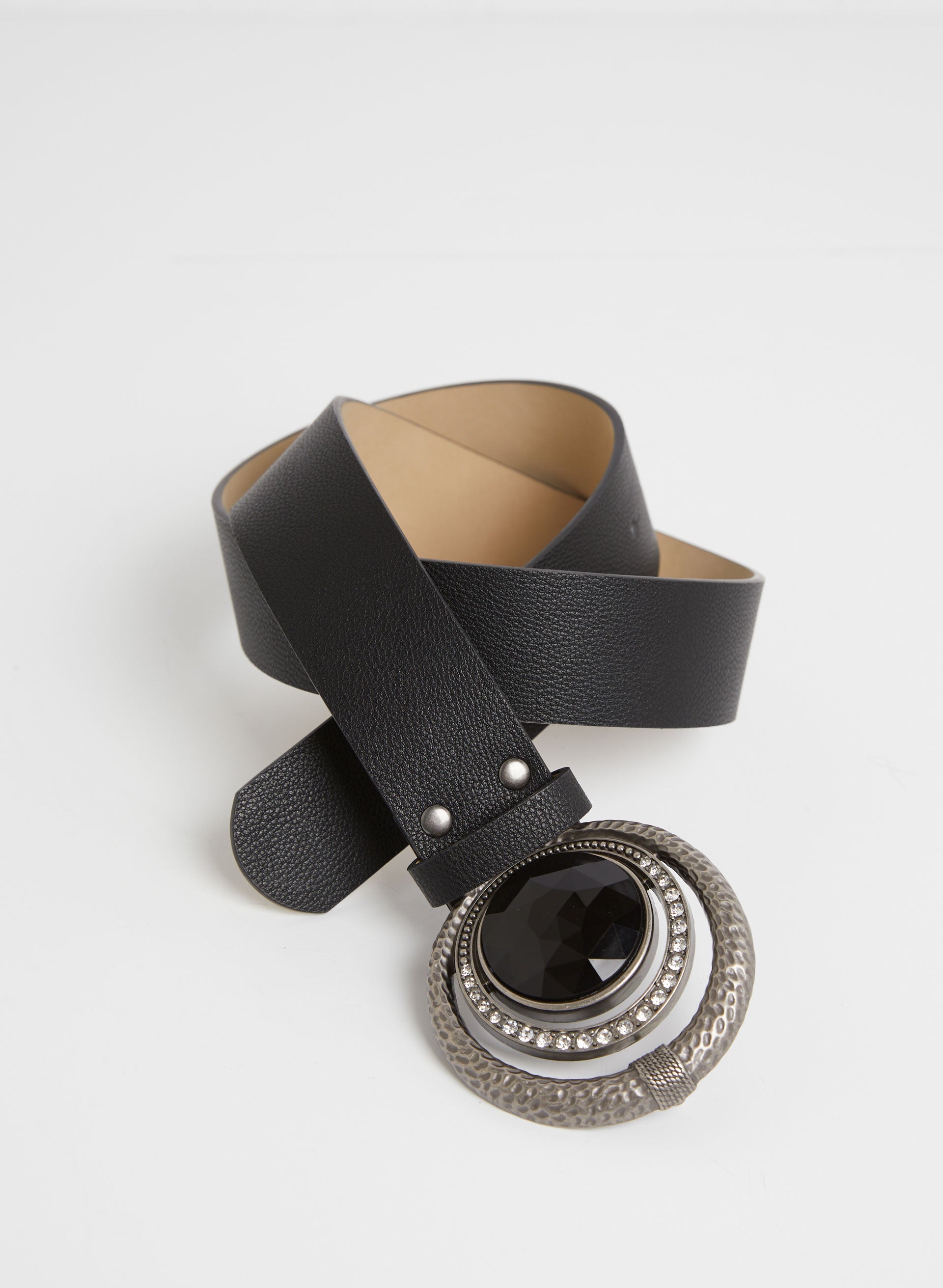 Faceted Stone Buckle Belt