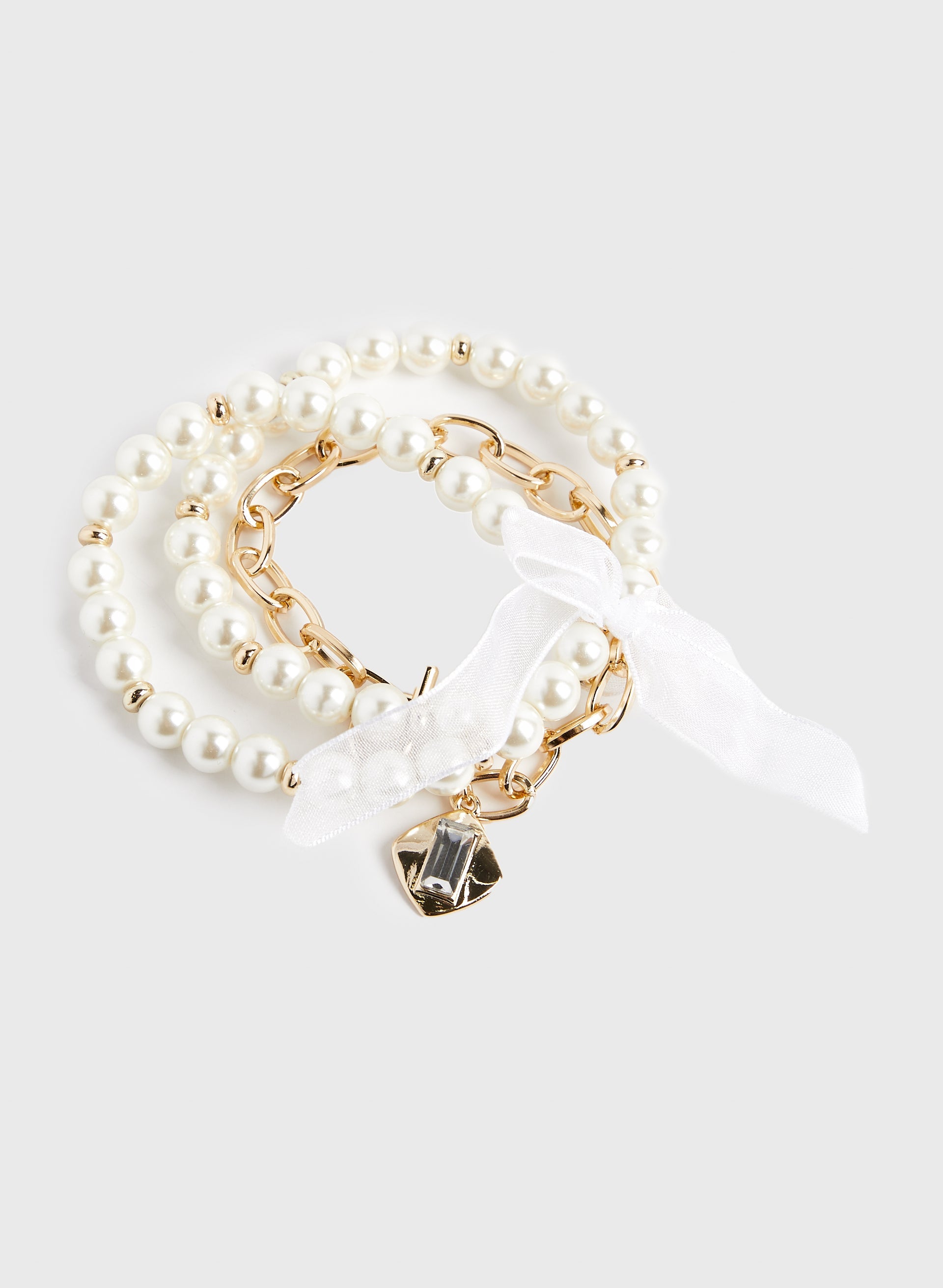 Pearl & Chain Link Bracelet