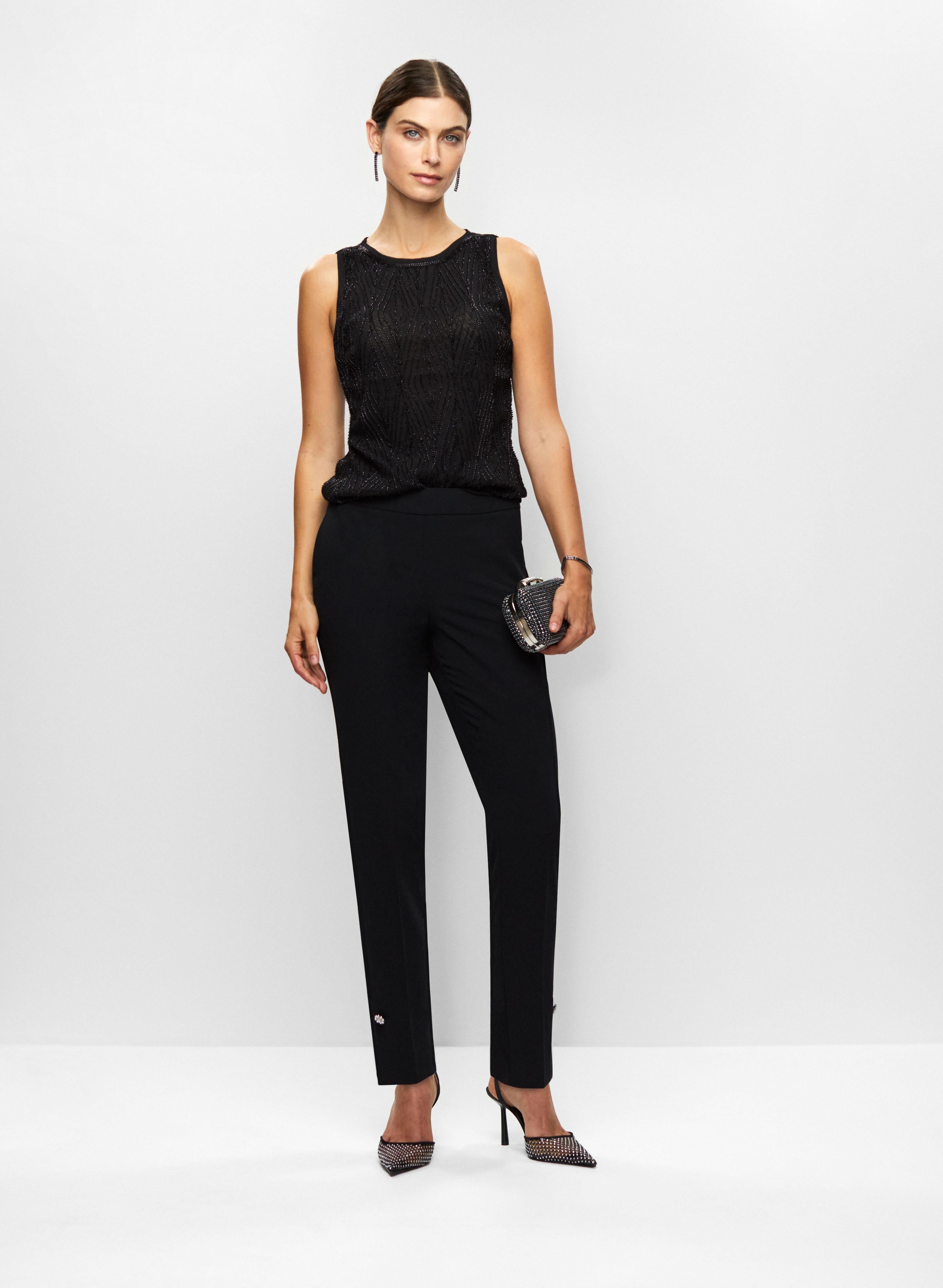 Beaded Top & Button Detail Pants