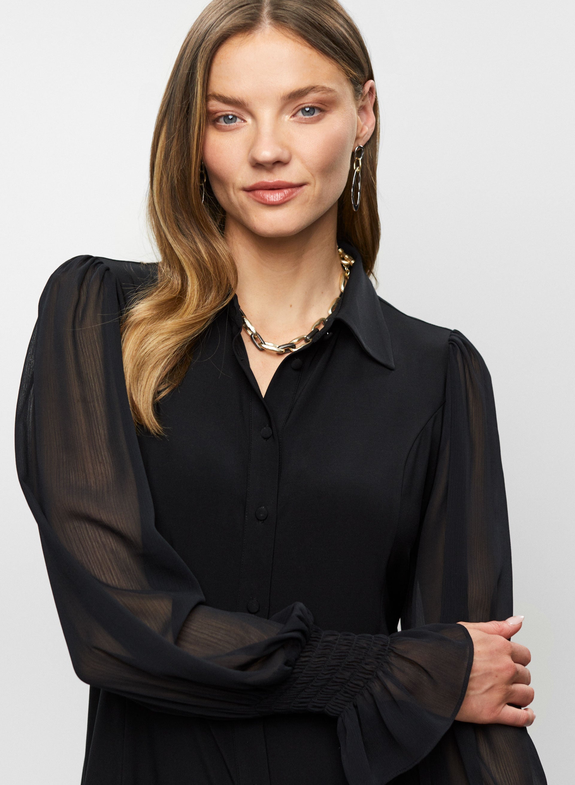Sheer tunic hot sale shirt