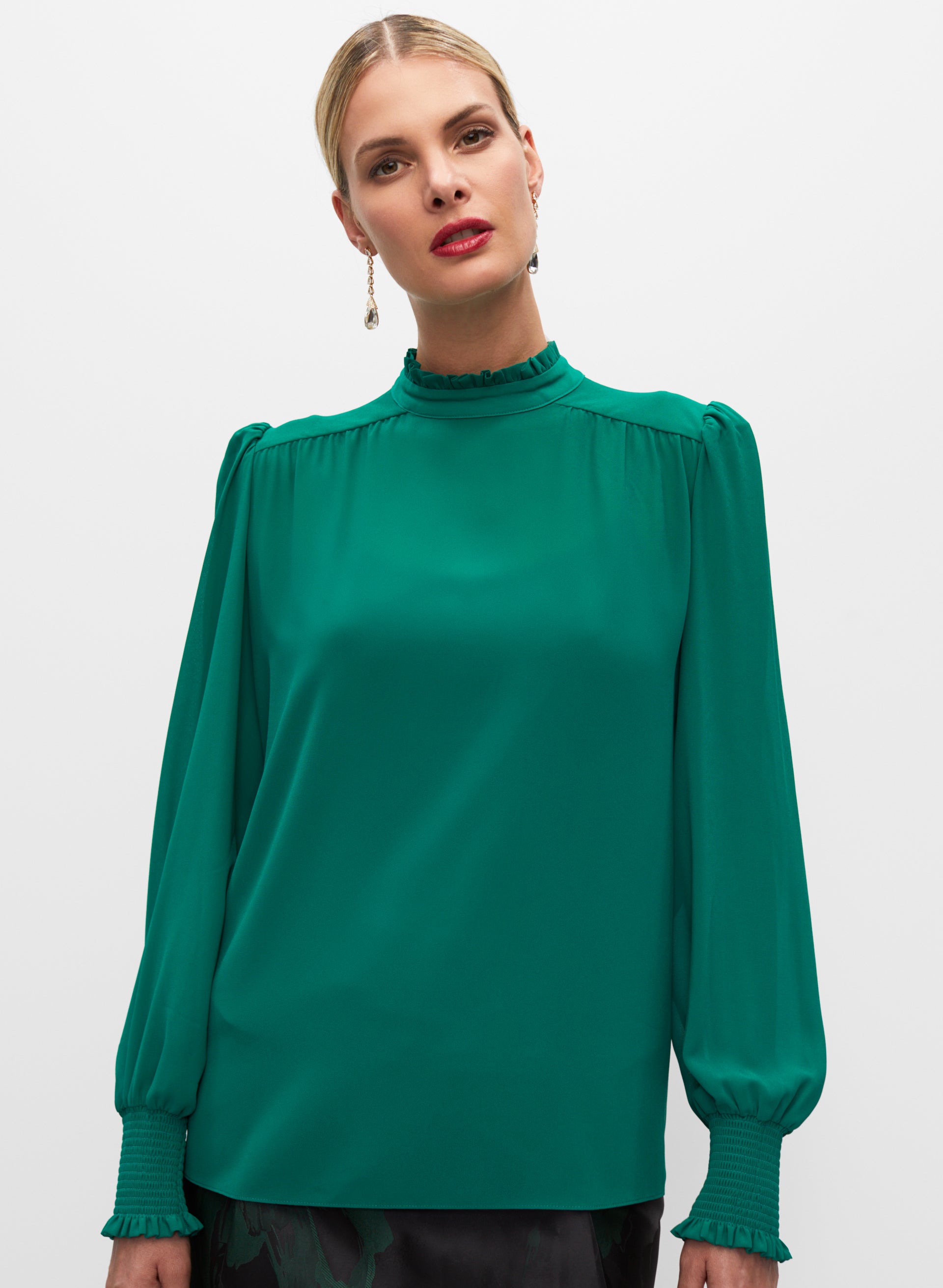 Green chiffon blouse 2025
