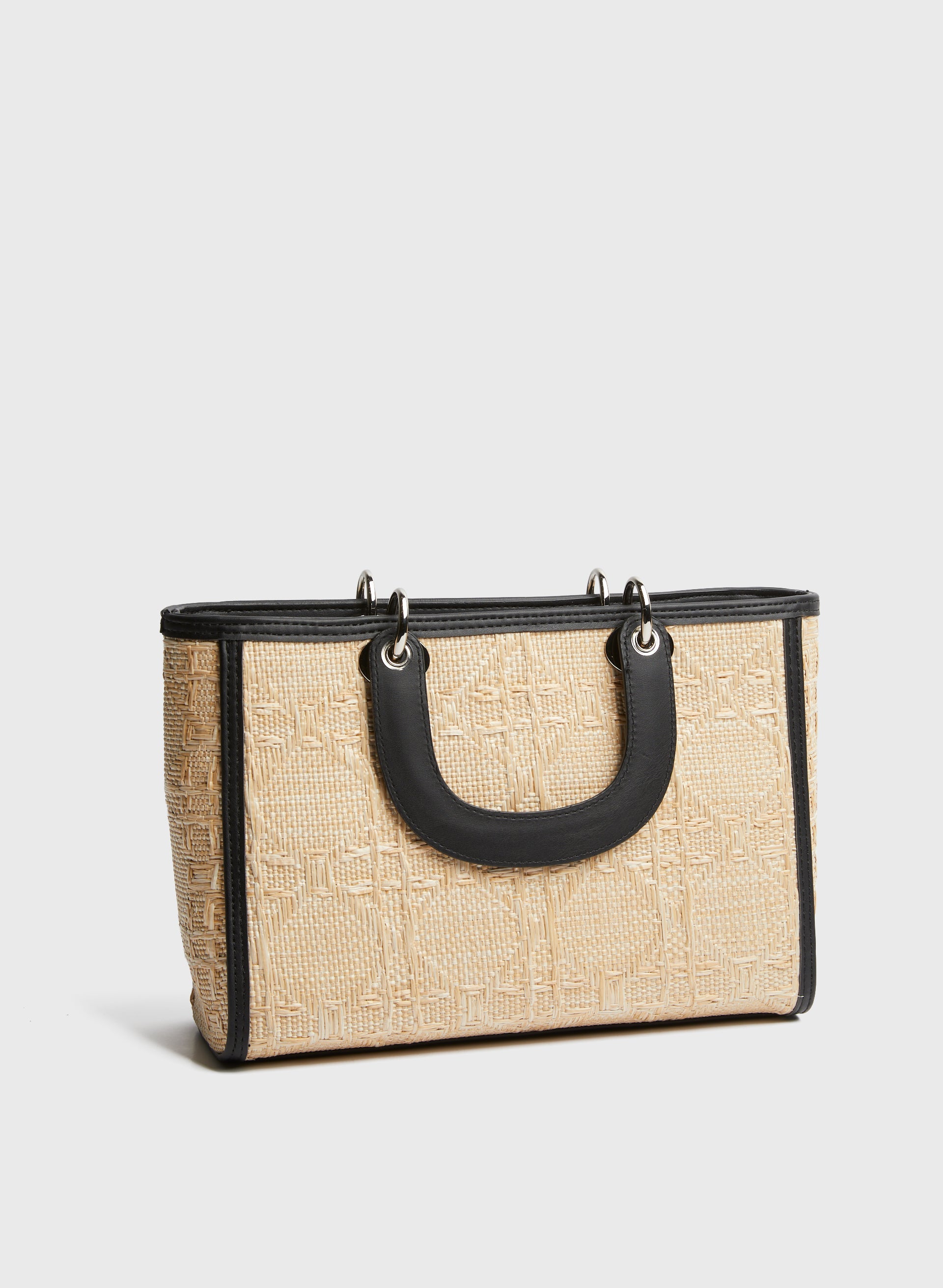 Black raffia bag store