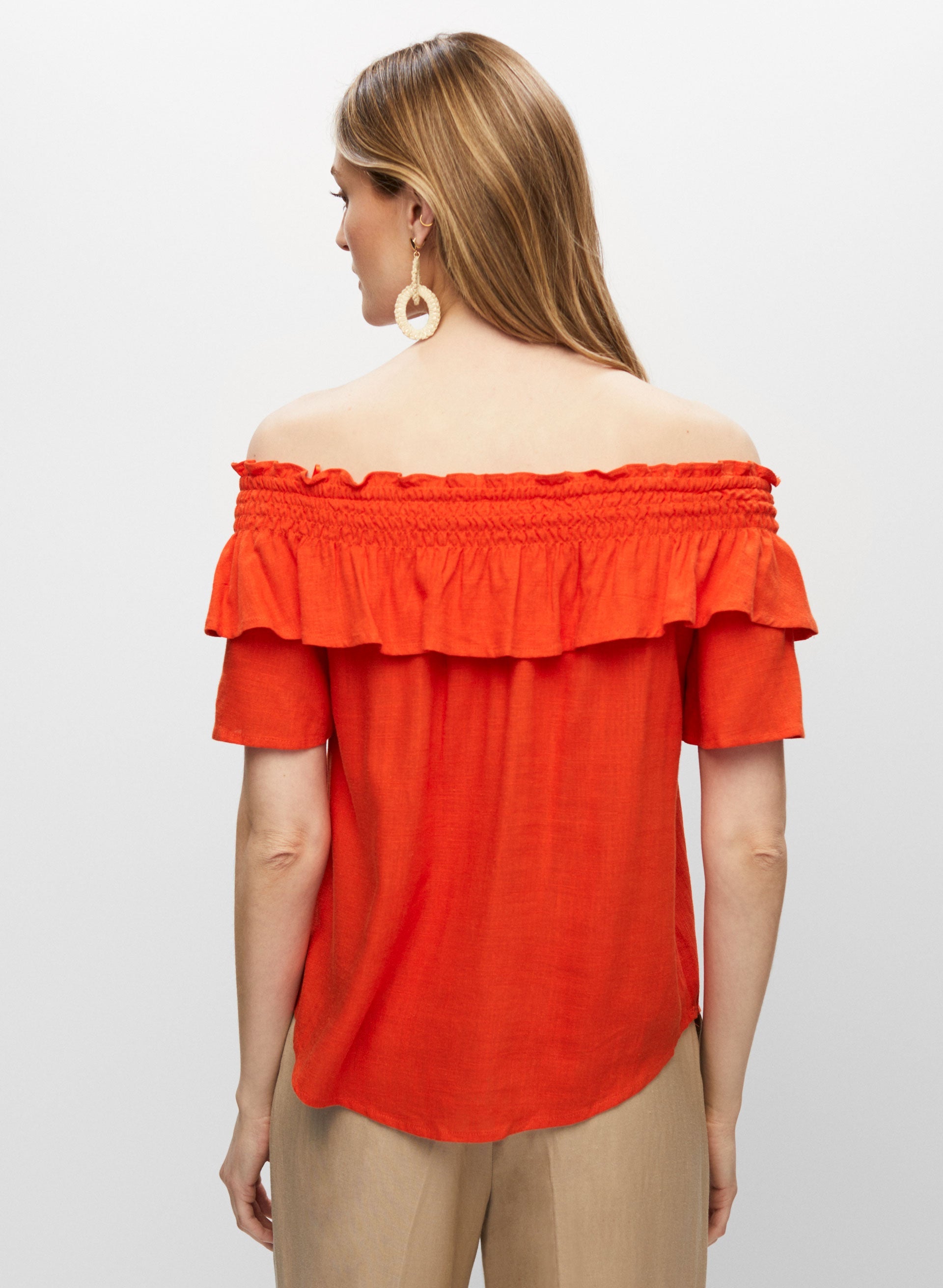 Off-the-Shoulder Ruffle Blouse