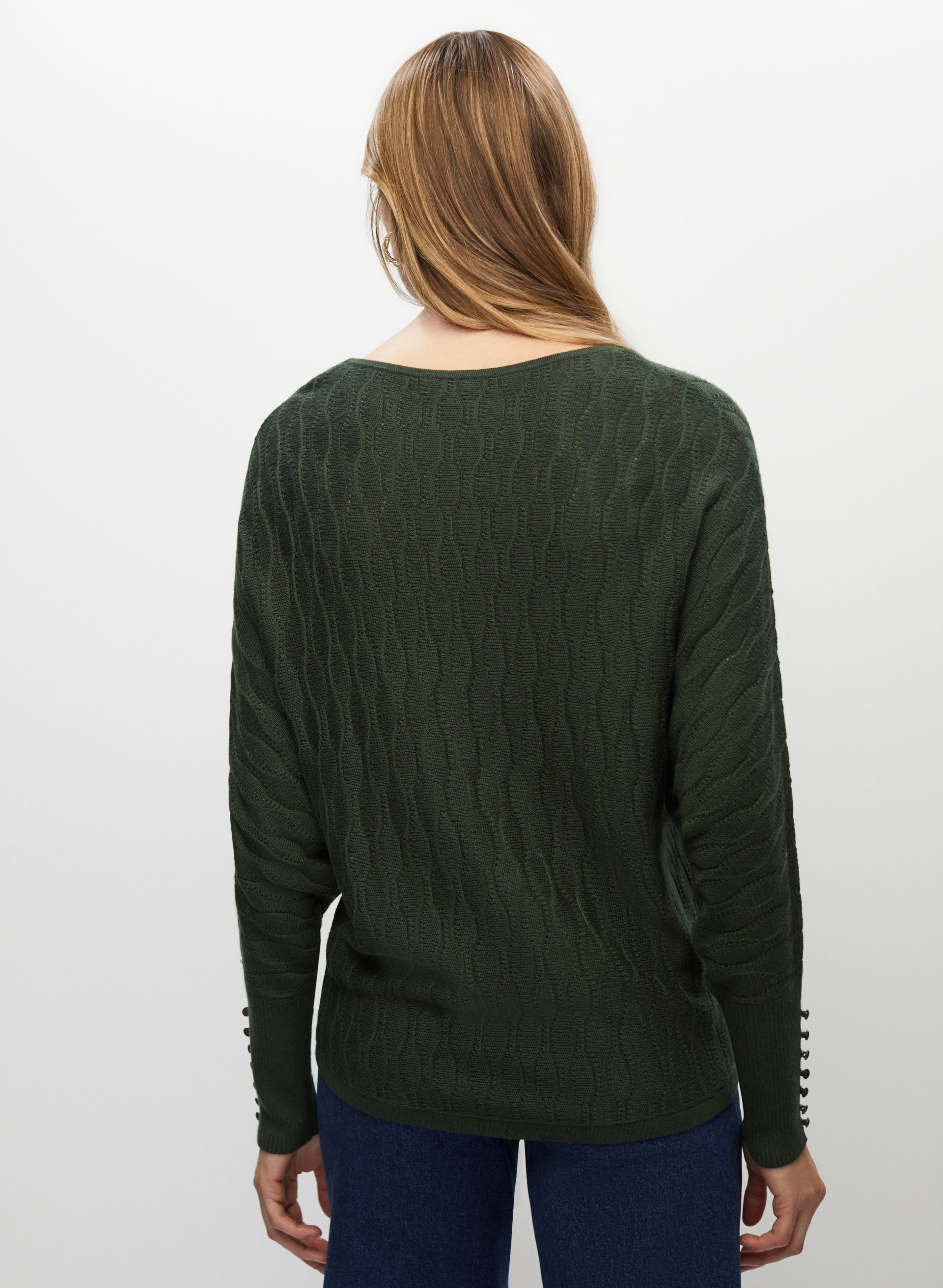 Boat Neck Stitched Sweater