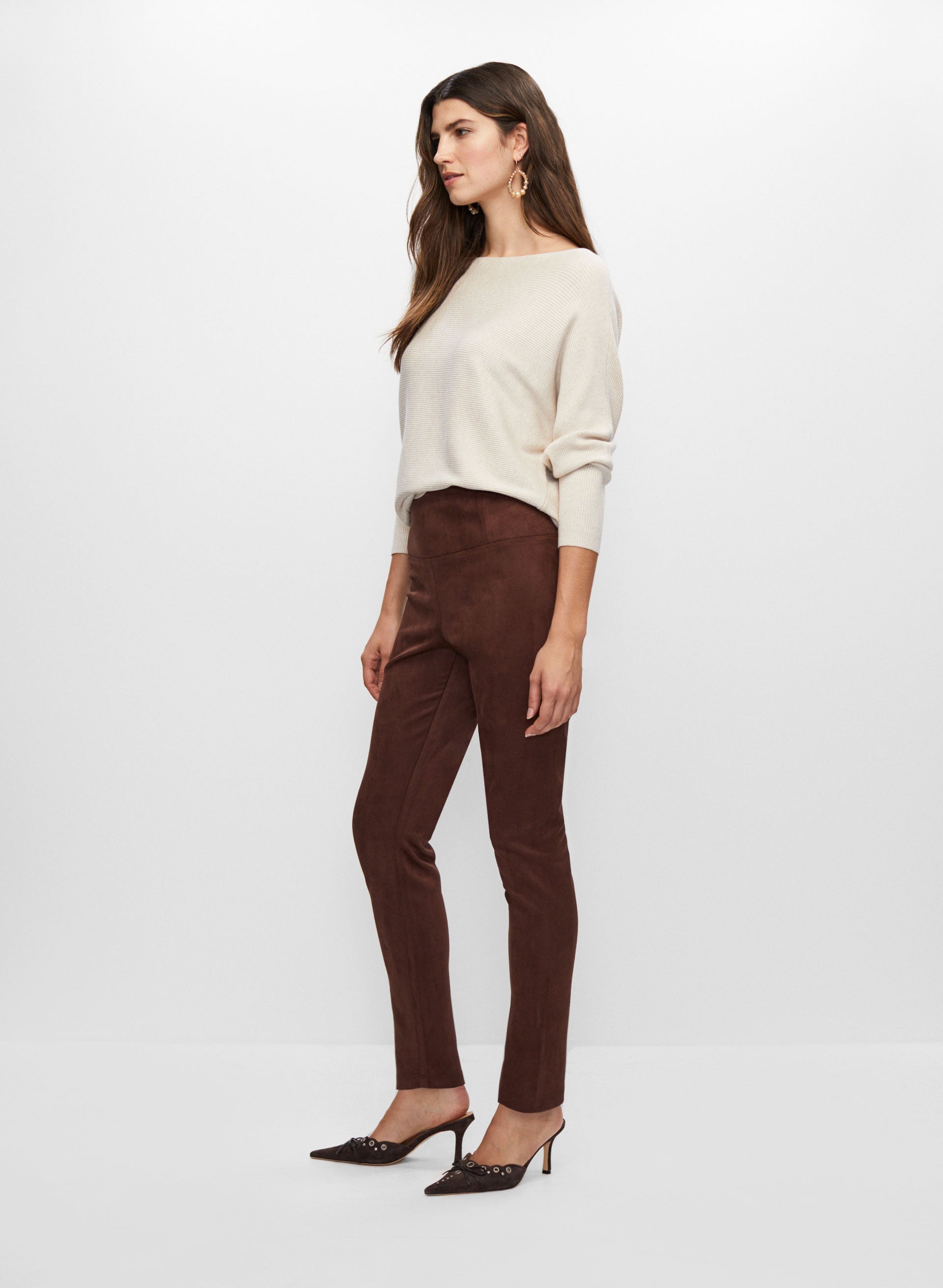 Pull-on Faux Suede Leggings