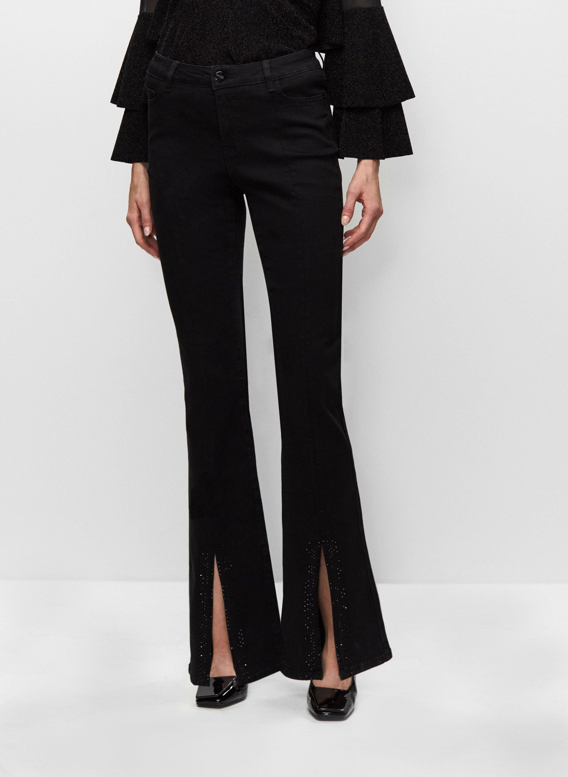 Flare jeans with ruffles discount