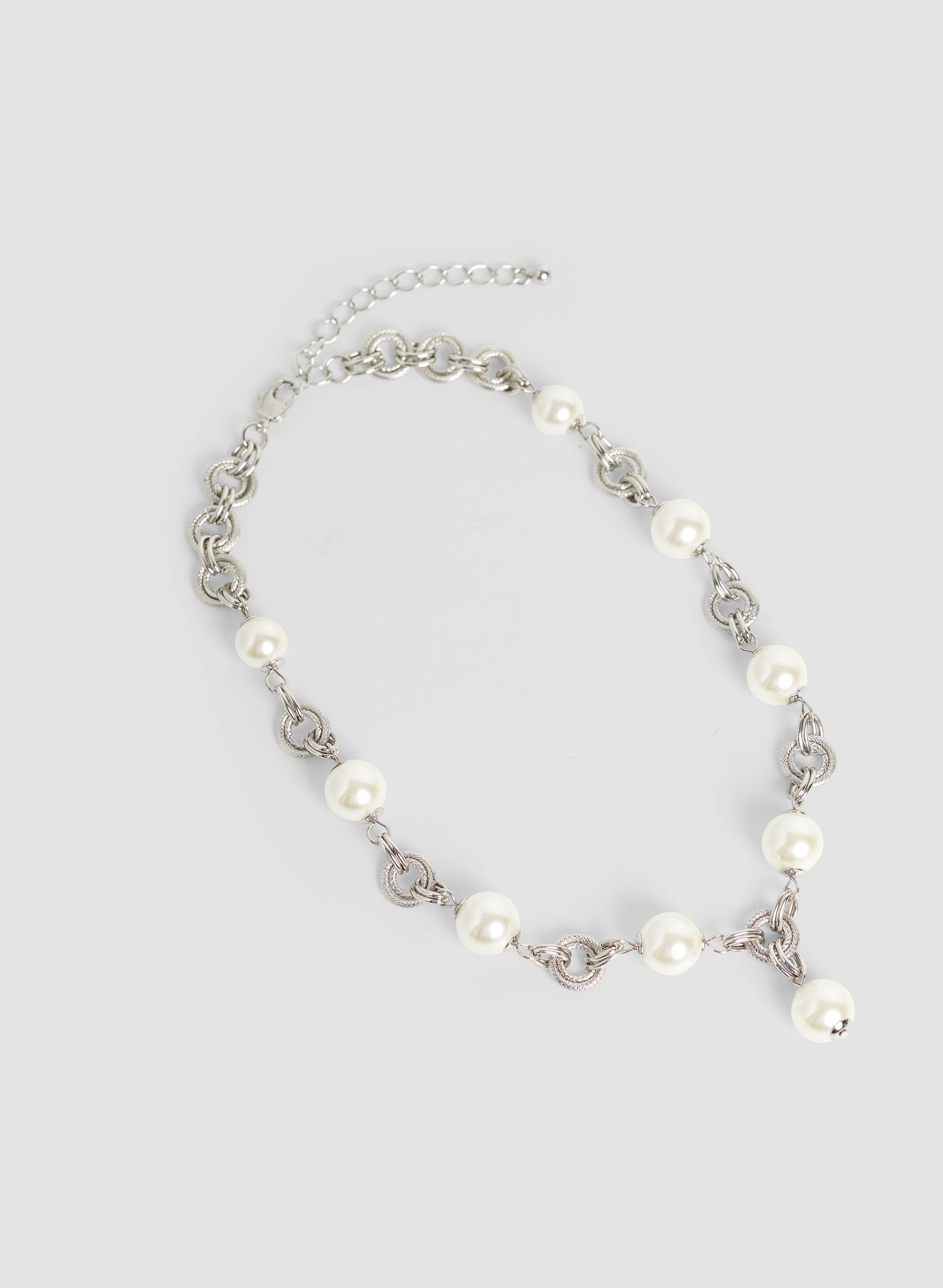 Chain Link Pearl Necklace