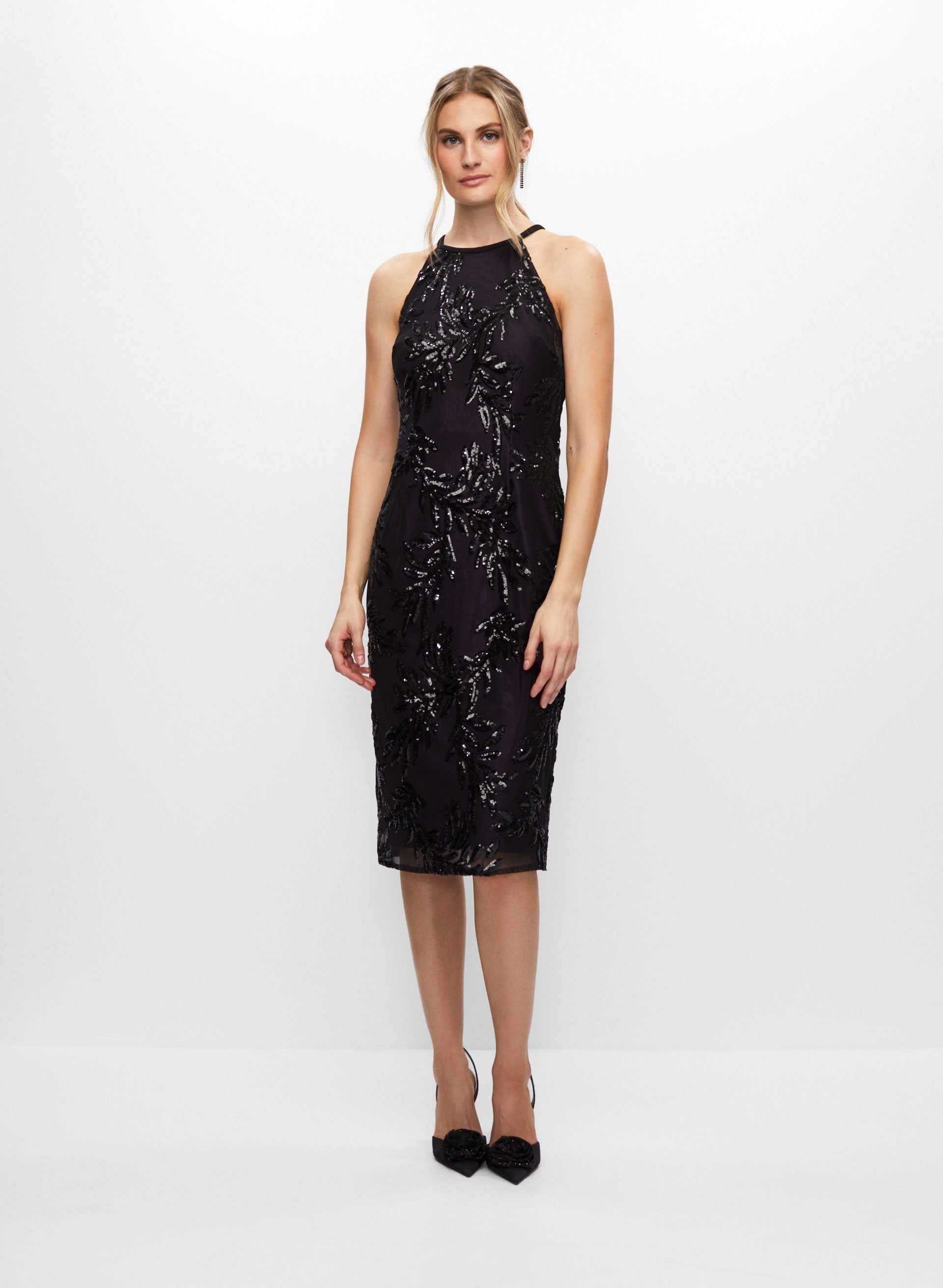 Alex Evenings Embroidered Sequin Dress