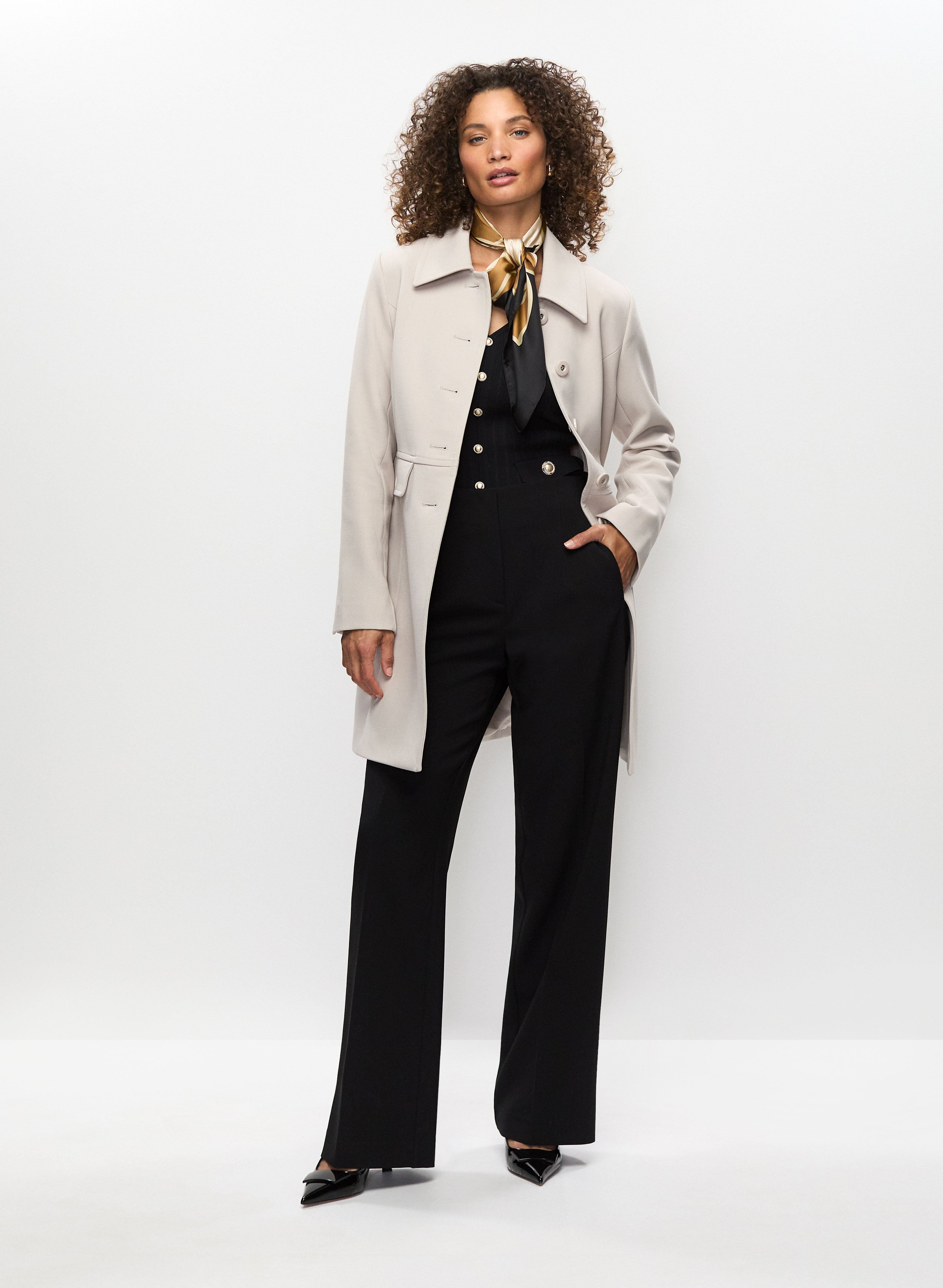 Tricotine Trench & Wide Leg Pants