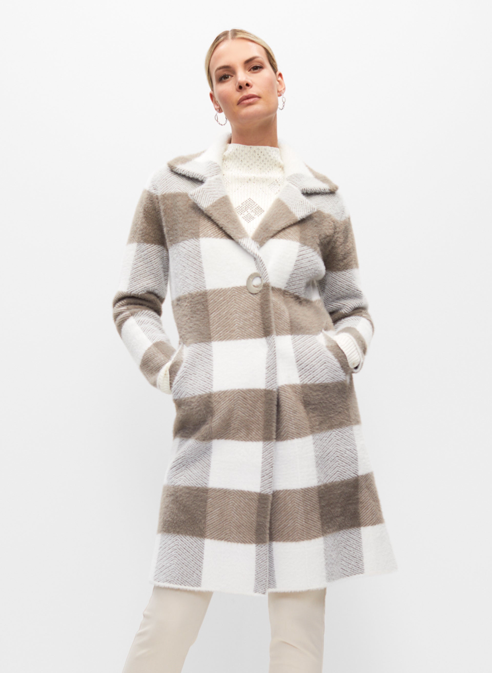 Plaid coatigan new arrivals