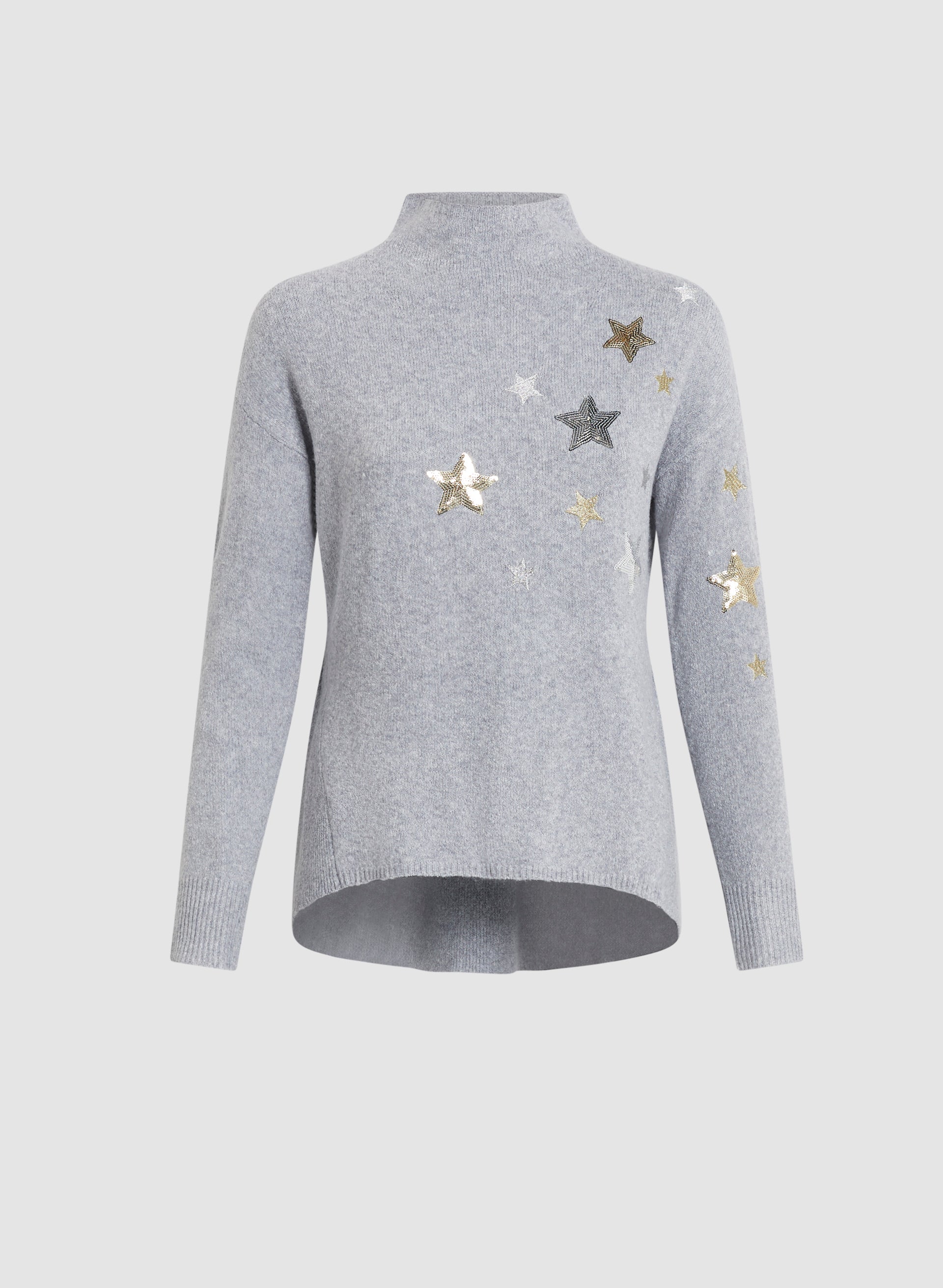 High-Low Star Detail Sweater
