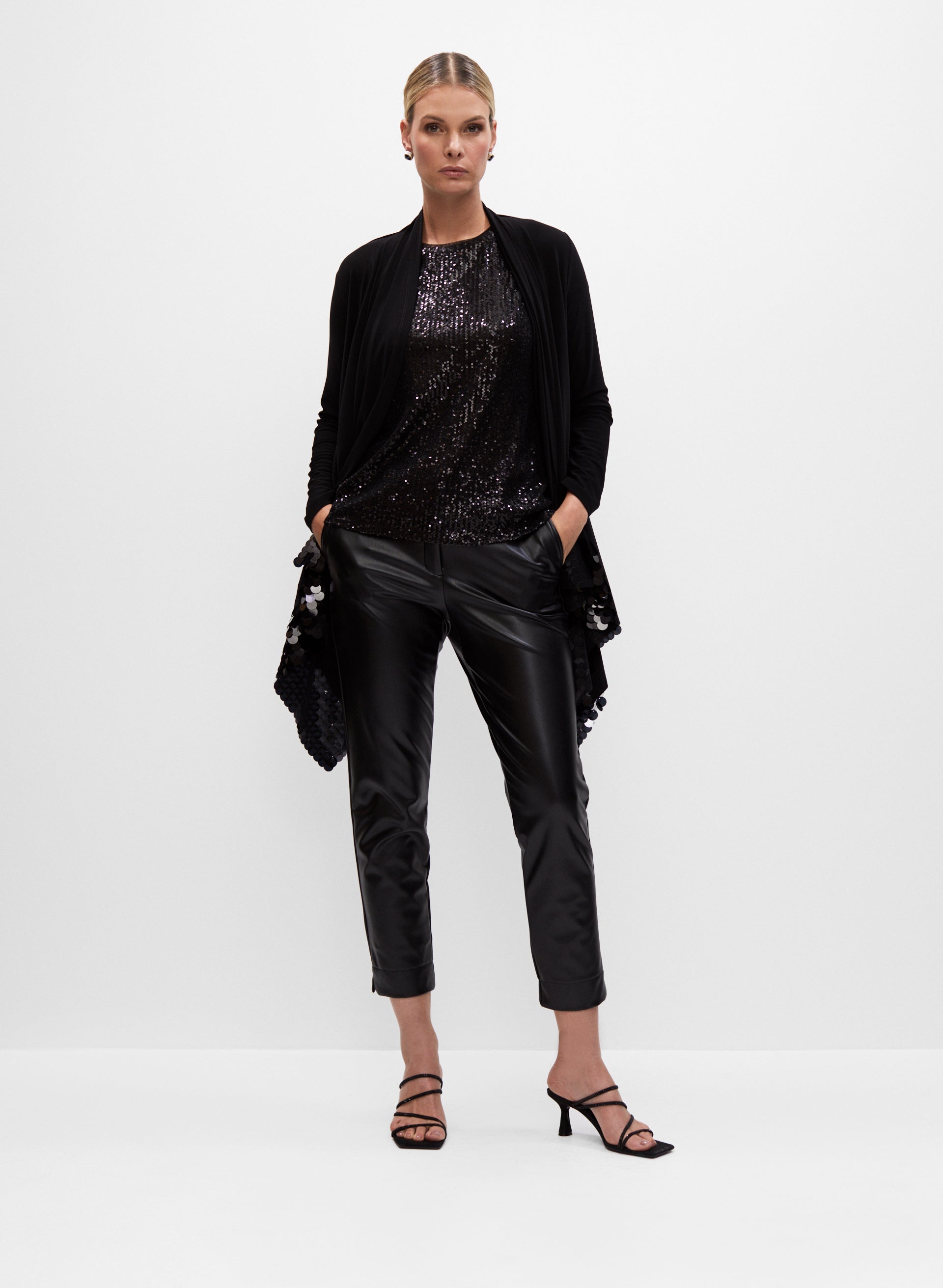 Black sequin cardigan jacket outlet