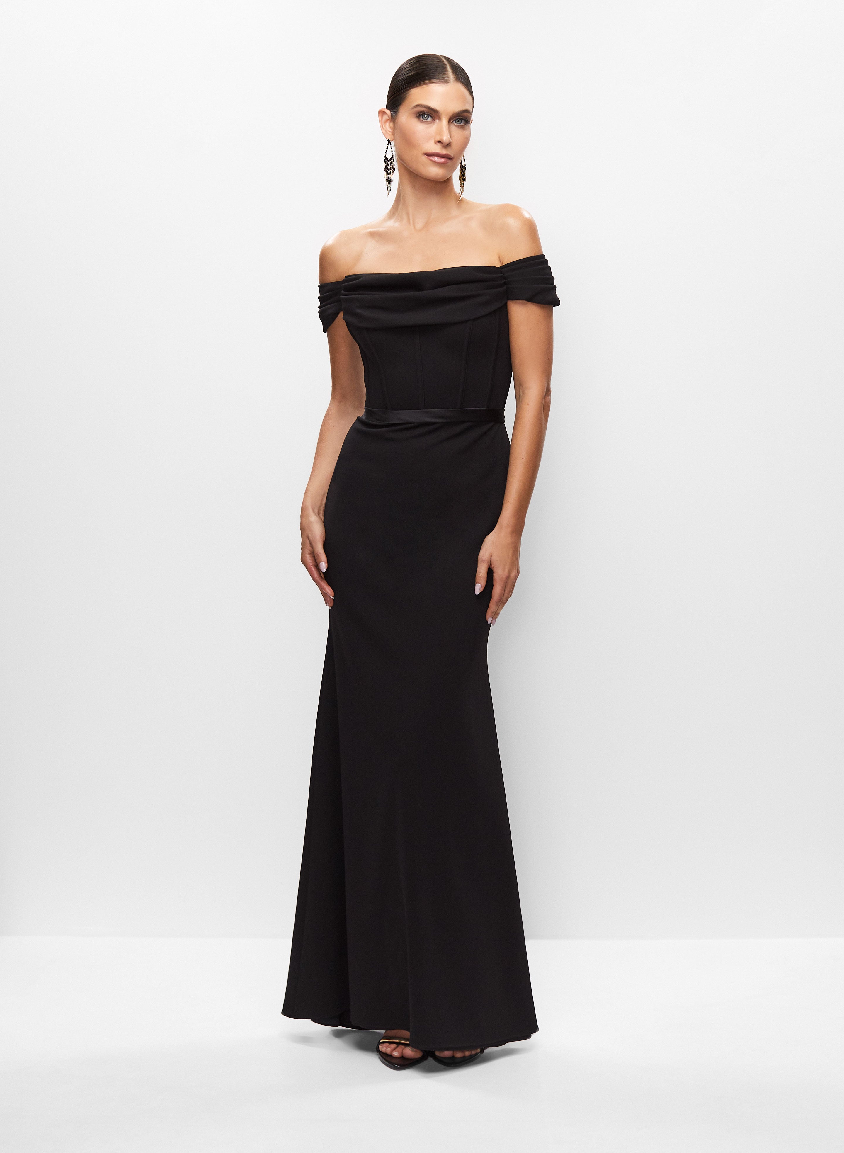 Earrings for black evening gown top
