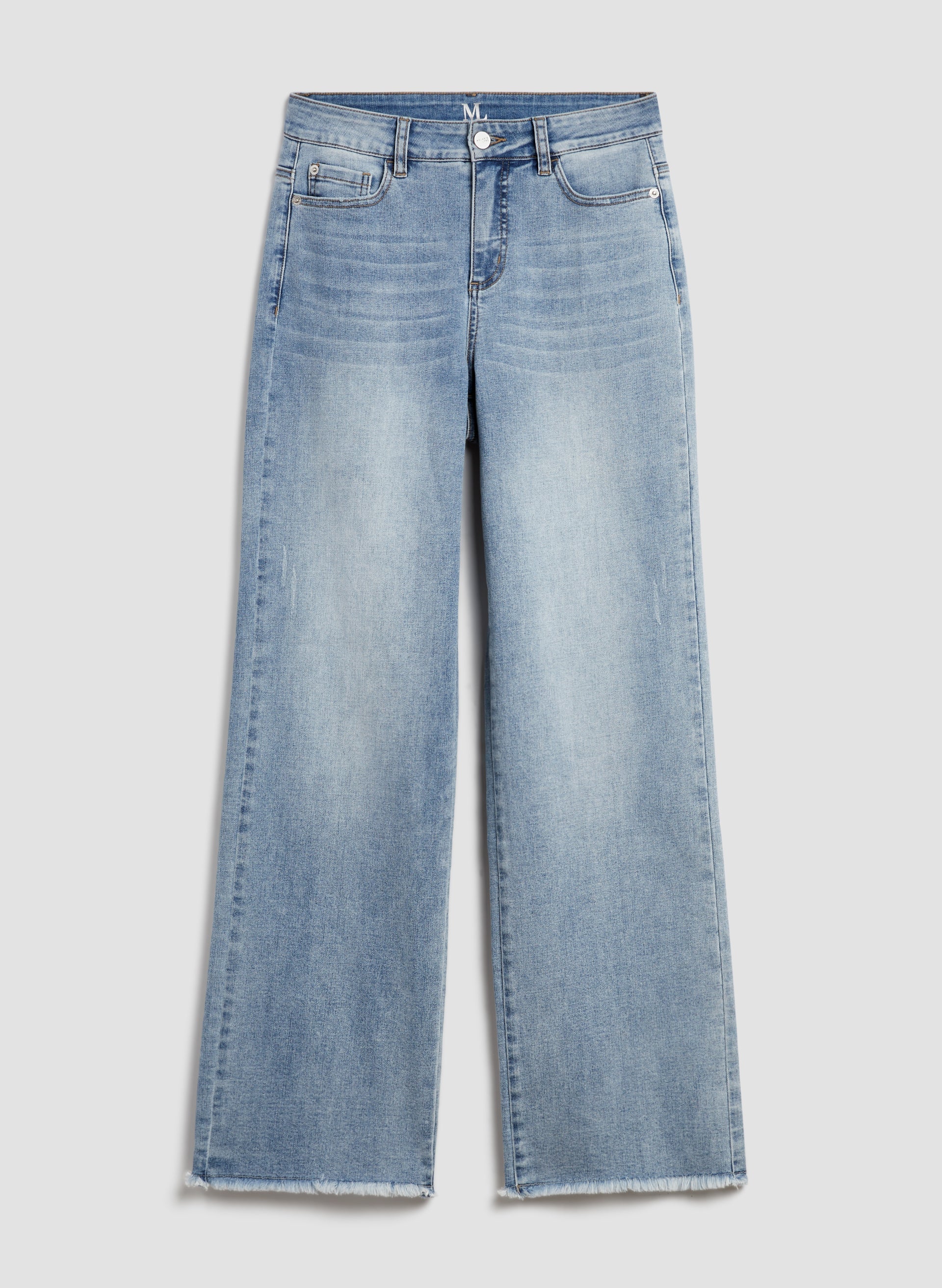 Wide Leg Distressed Detail Jeans