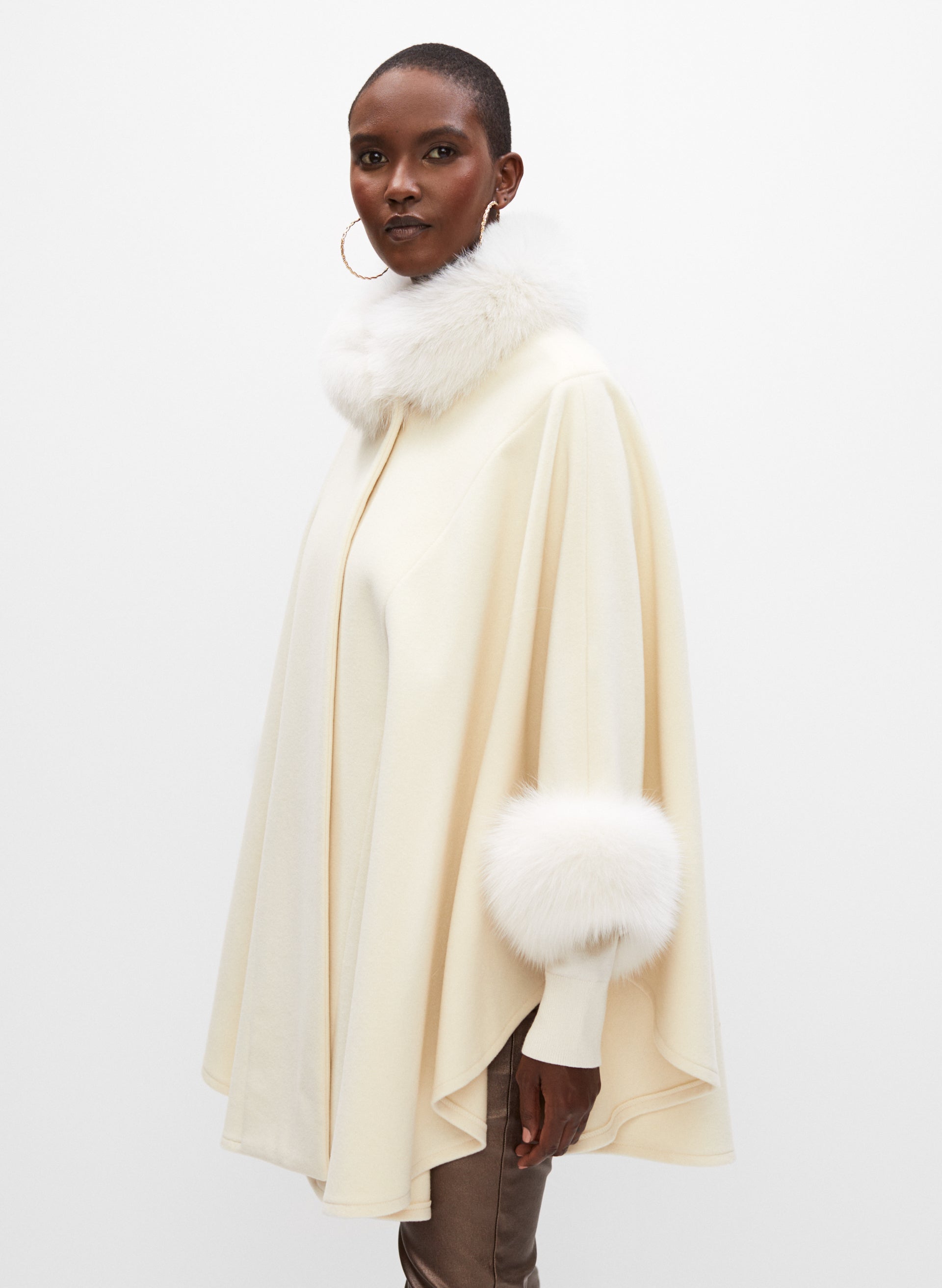 Mallia Wool Cashmere Blend Cape