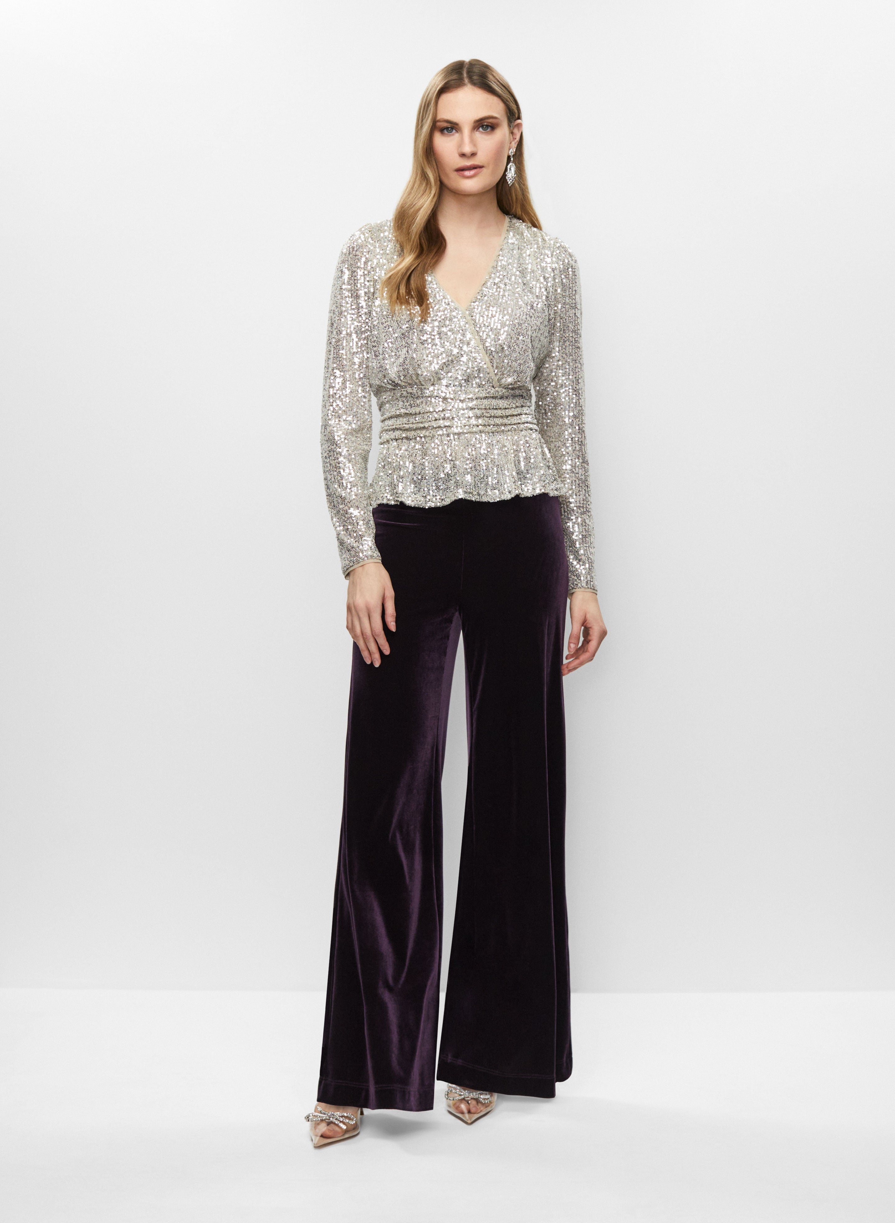 Sequined Top & Velour Pants