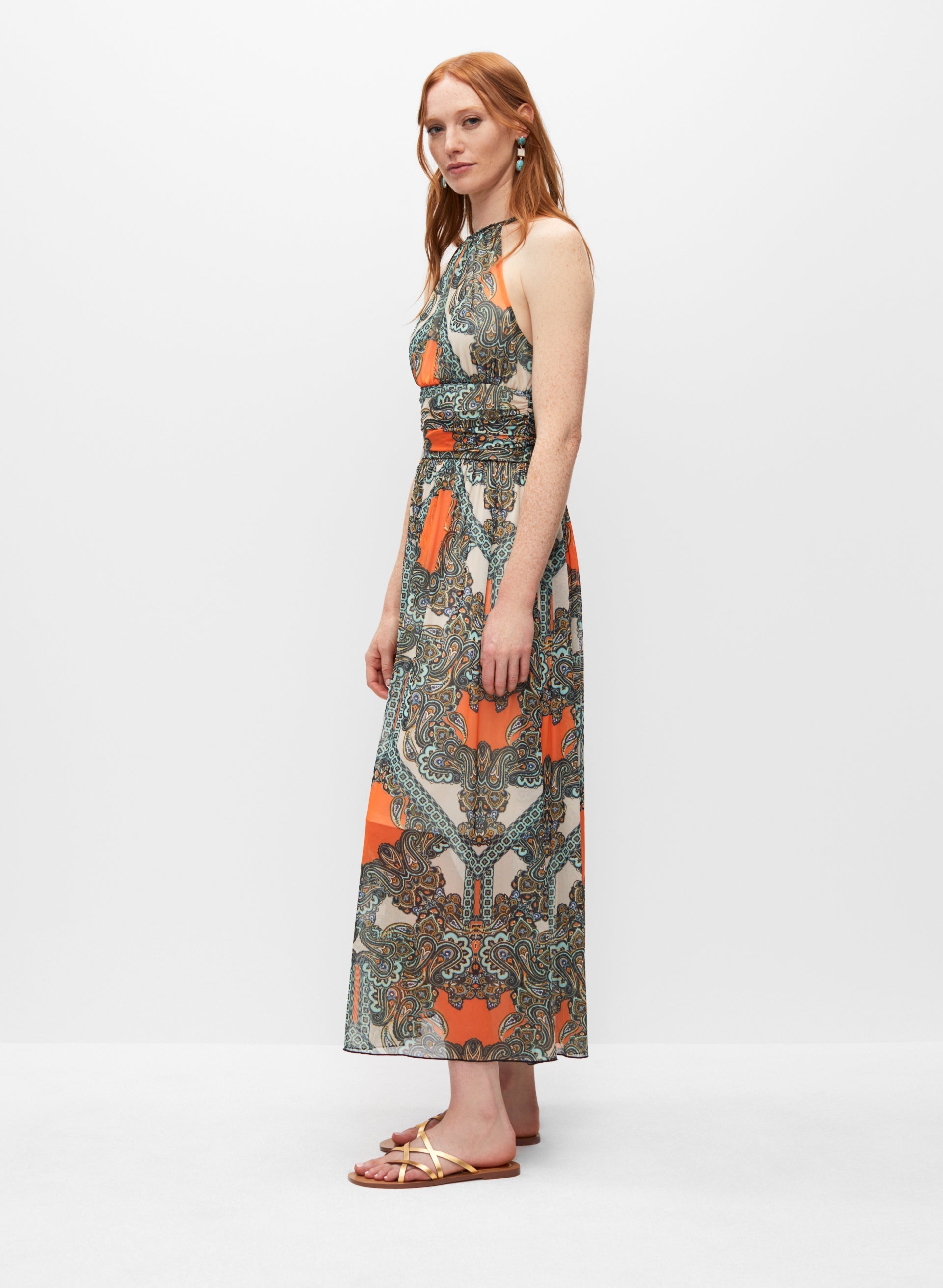 Paisley Print Maxi Dress