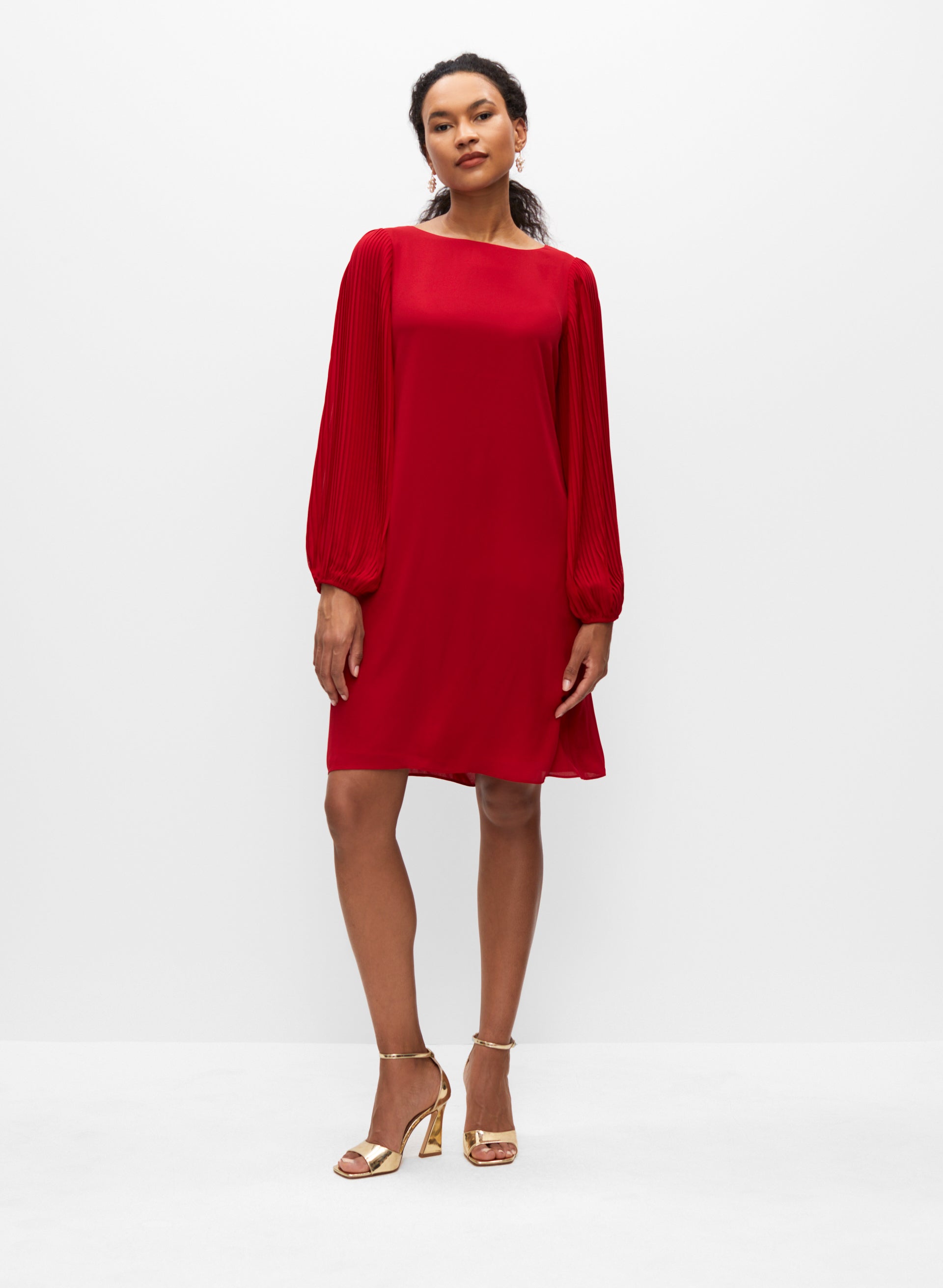 Chiffon balloon sleeve dress top