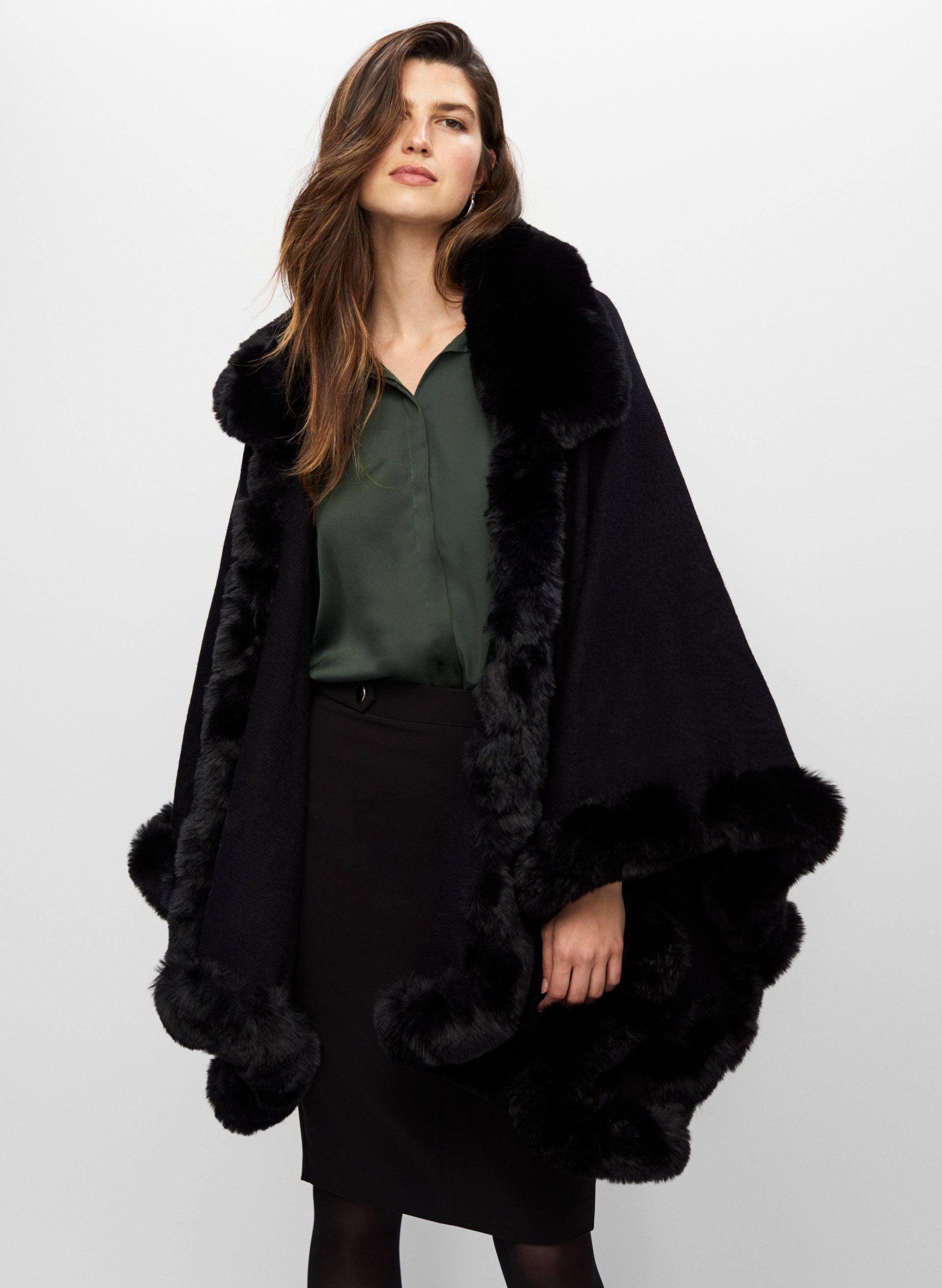 Faux Fur Poncho