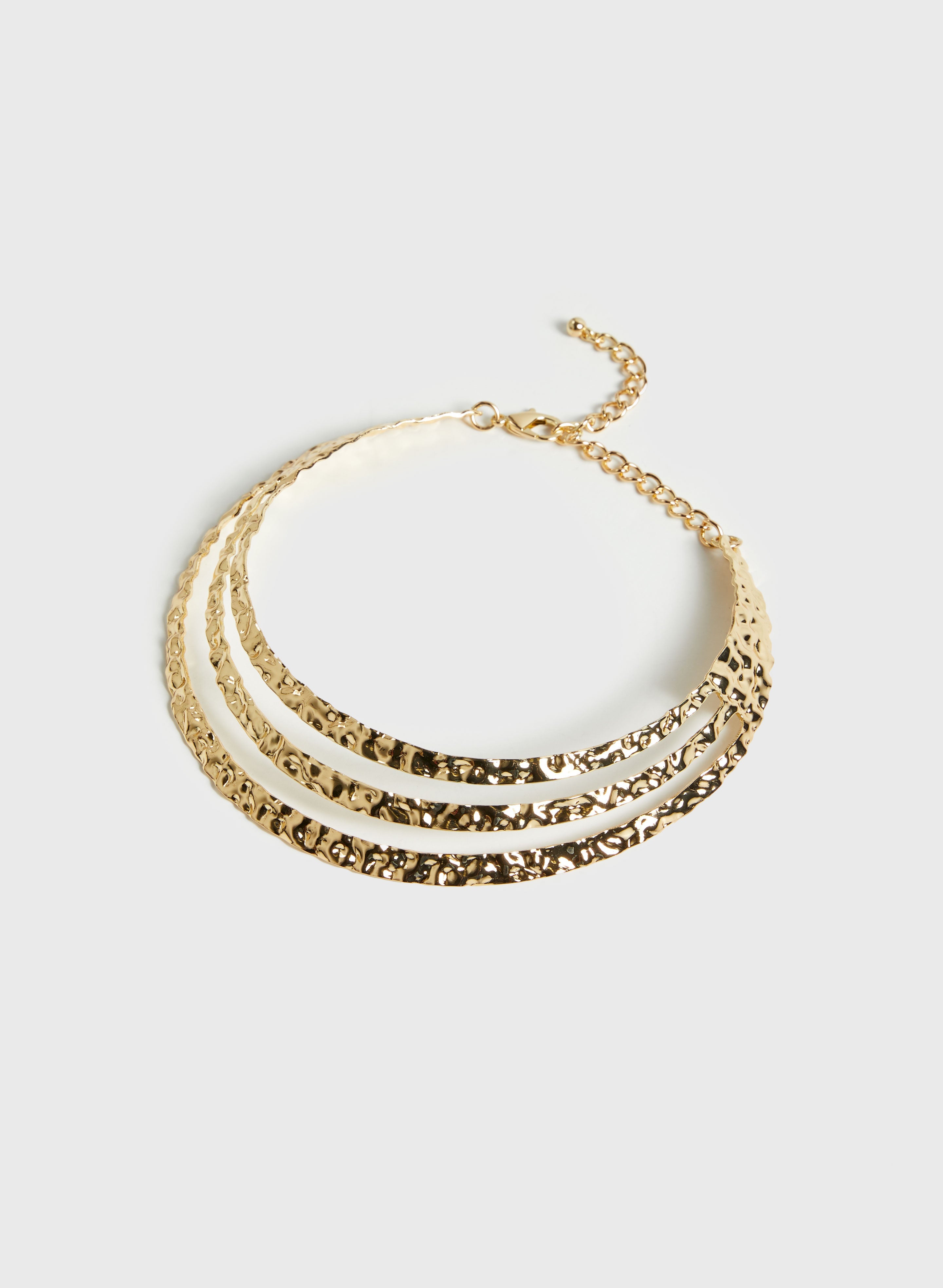 Hammered Effect Multi-Row Necklace