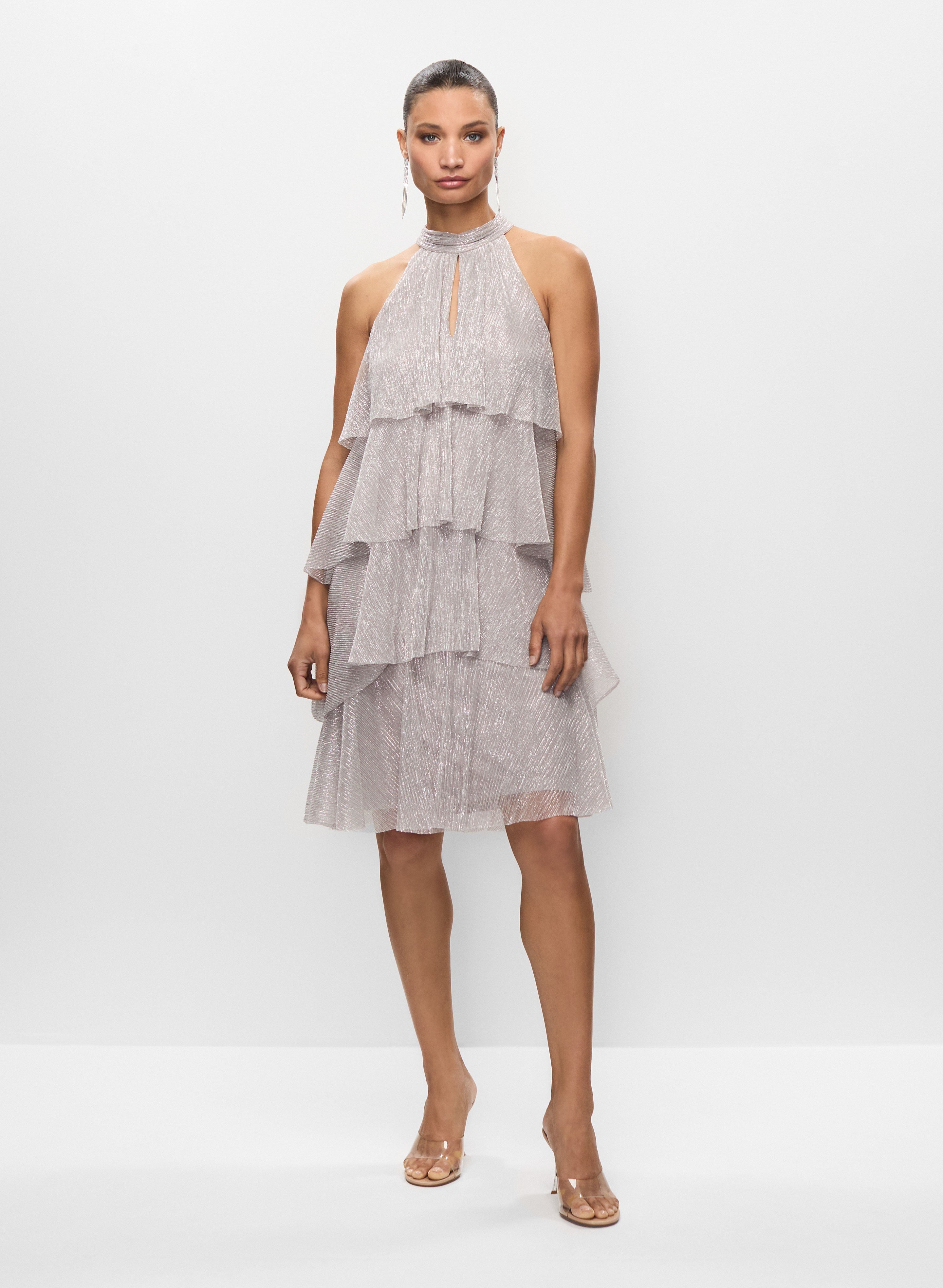 【foundrymews】Liline dress Tiered Dress & Sequin Clutch