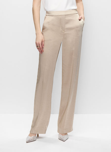 【2plan】Saint wide straight pants Saint Laurent Women's' Wide-Leg Wool Pants in Black | LN-CC®
