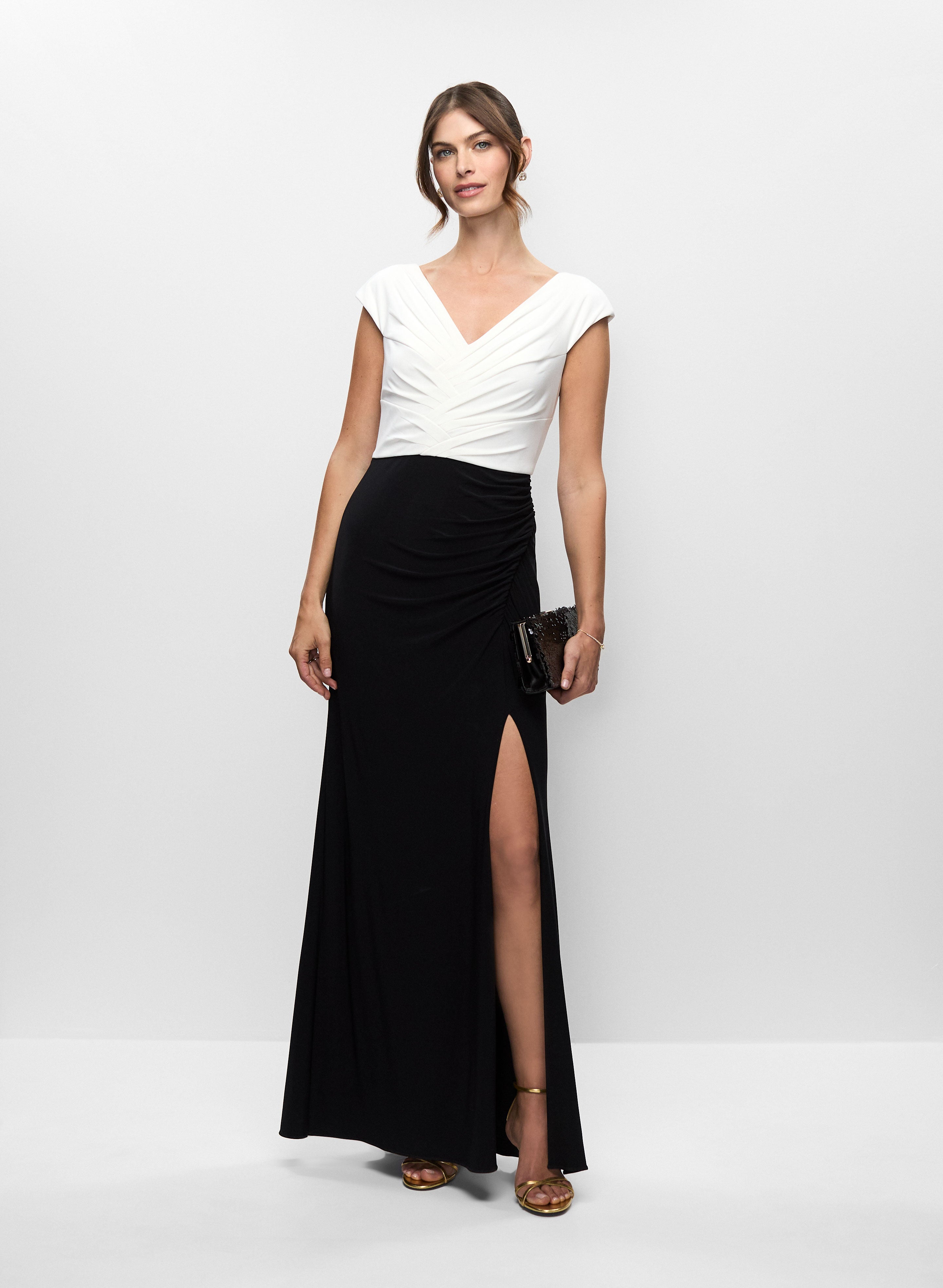 Jersey Gown With Slit Detail