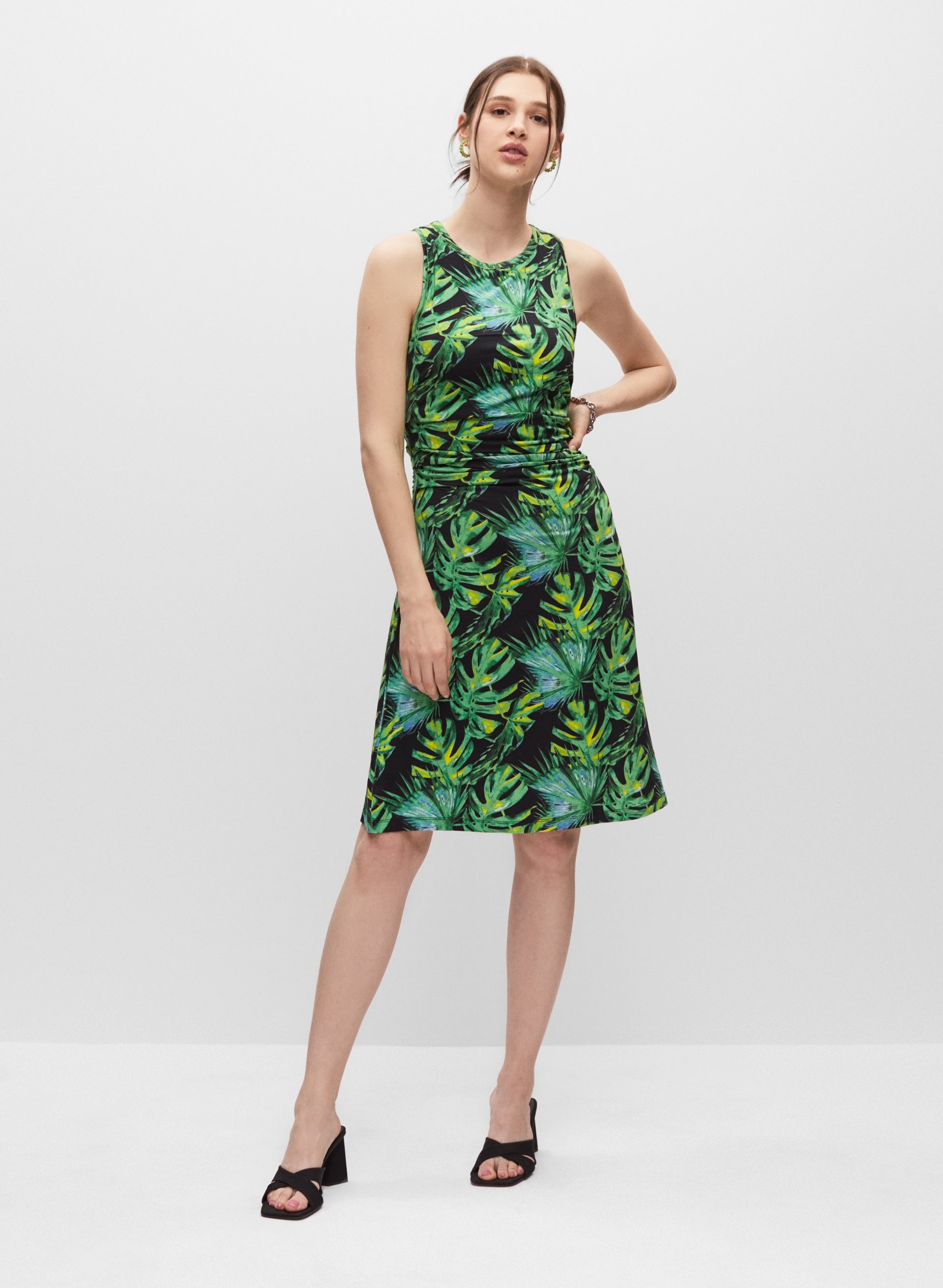 Palm Leaf Print Dress