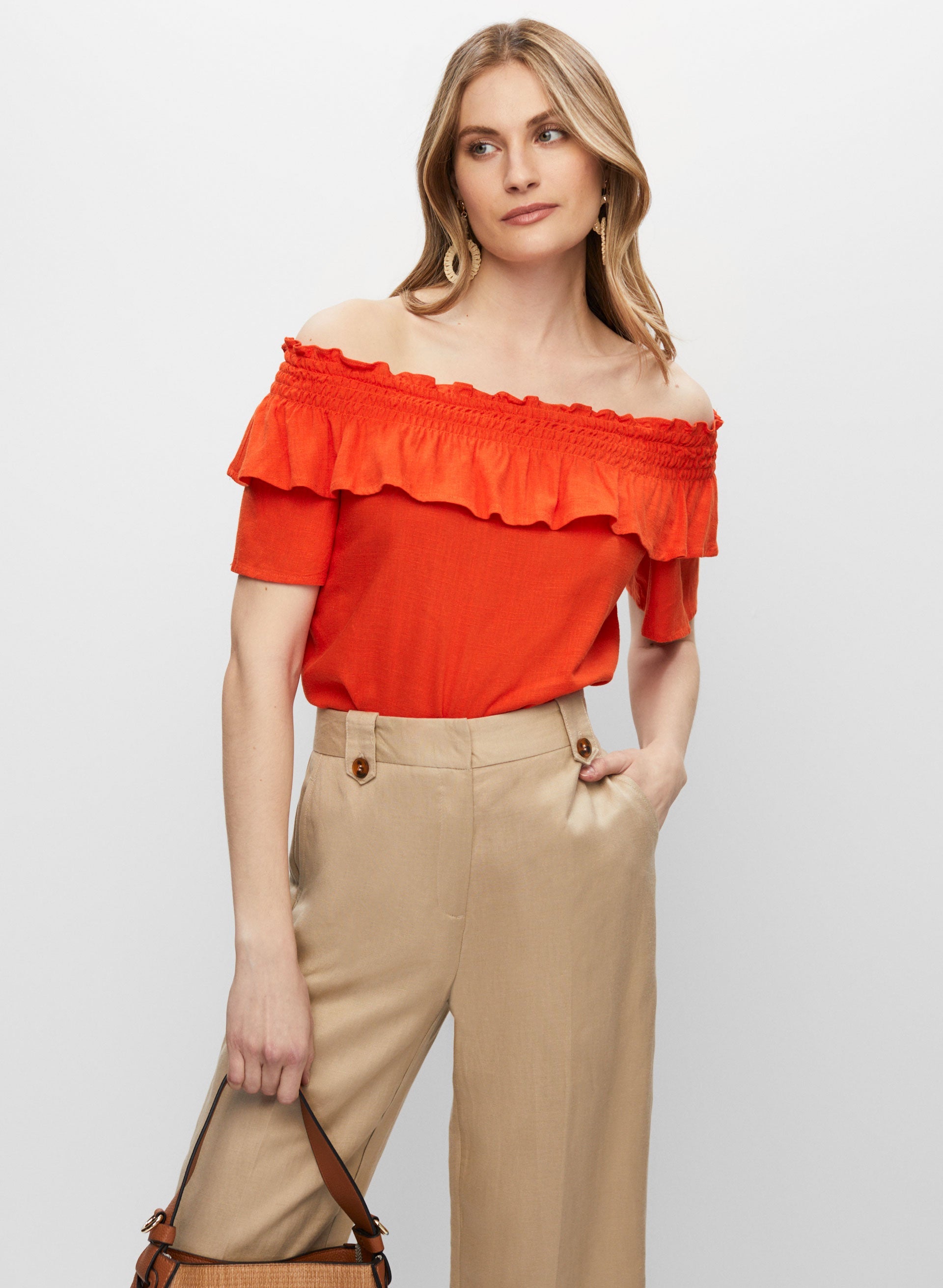 Off-the-Shoulder Ruffle Blouse