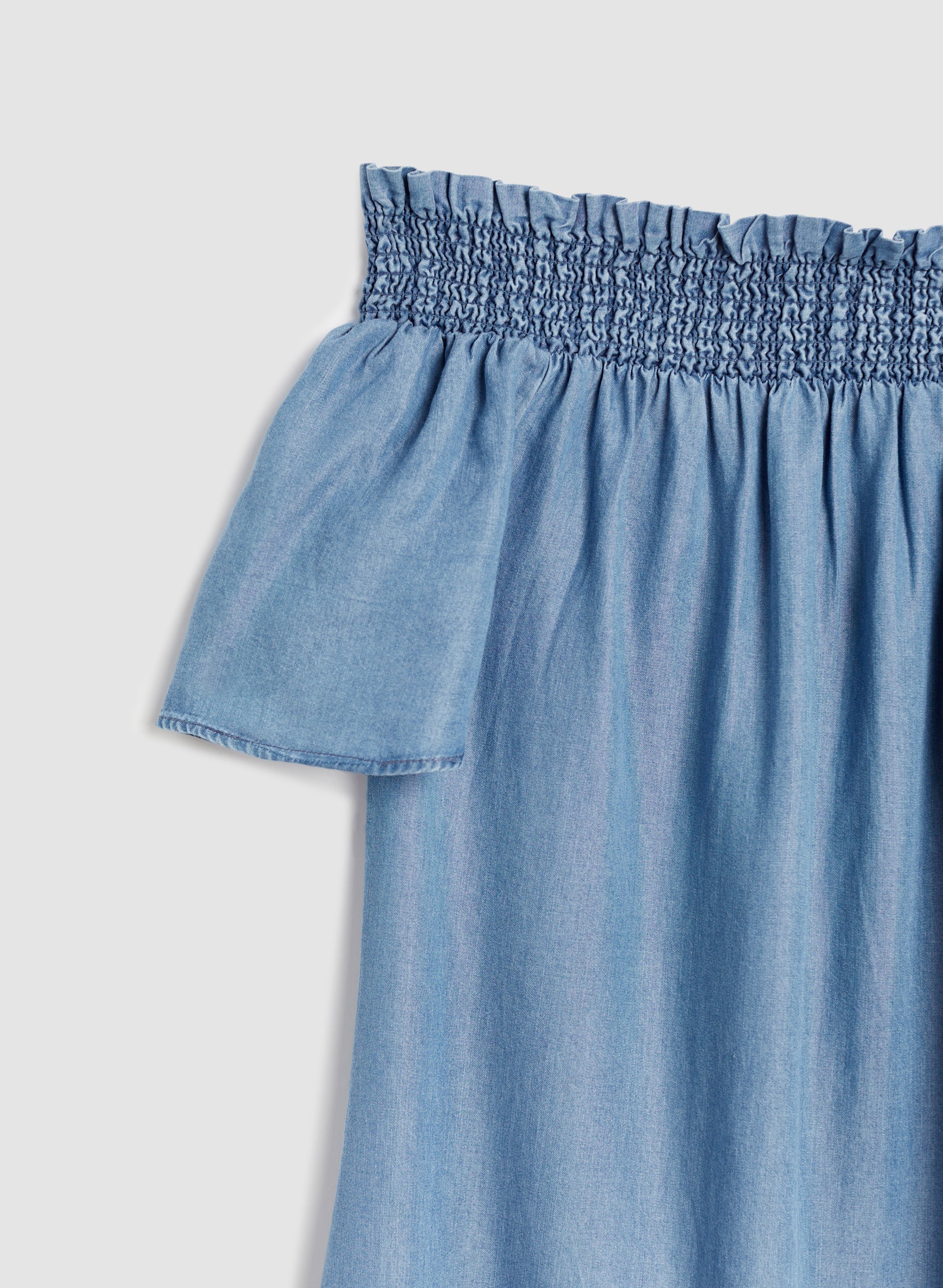 tencel off the shoulder dress Jacaranda Tencel Linen Blend Off-Shoulder Midi Dress