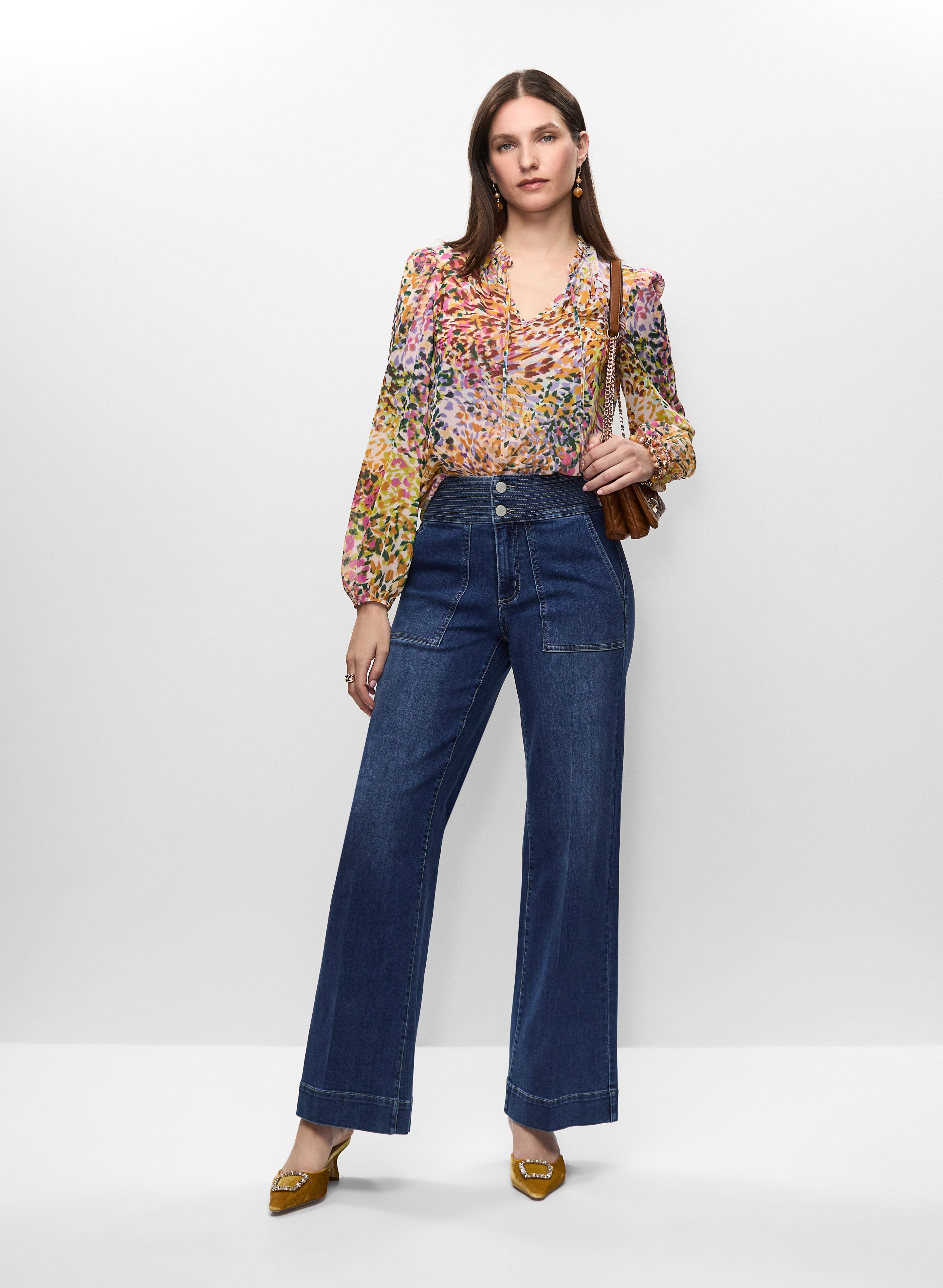 Abstract Print Blouse & Trouser Jeans