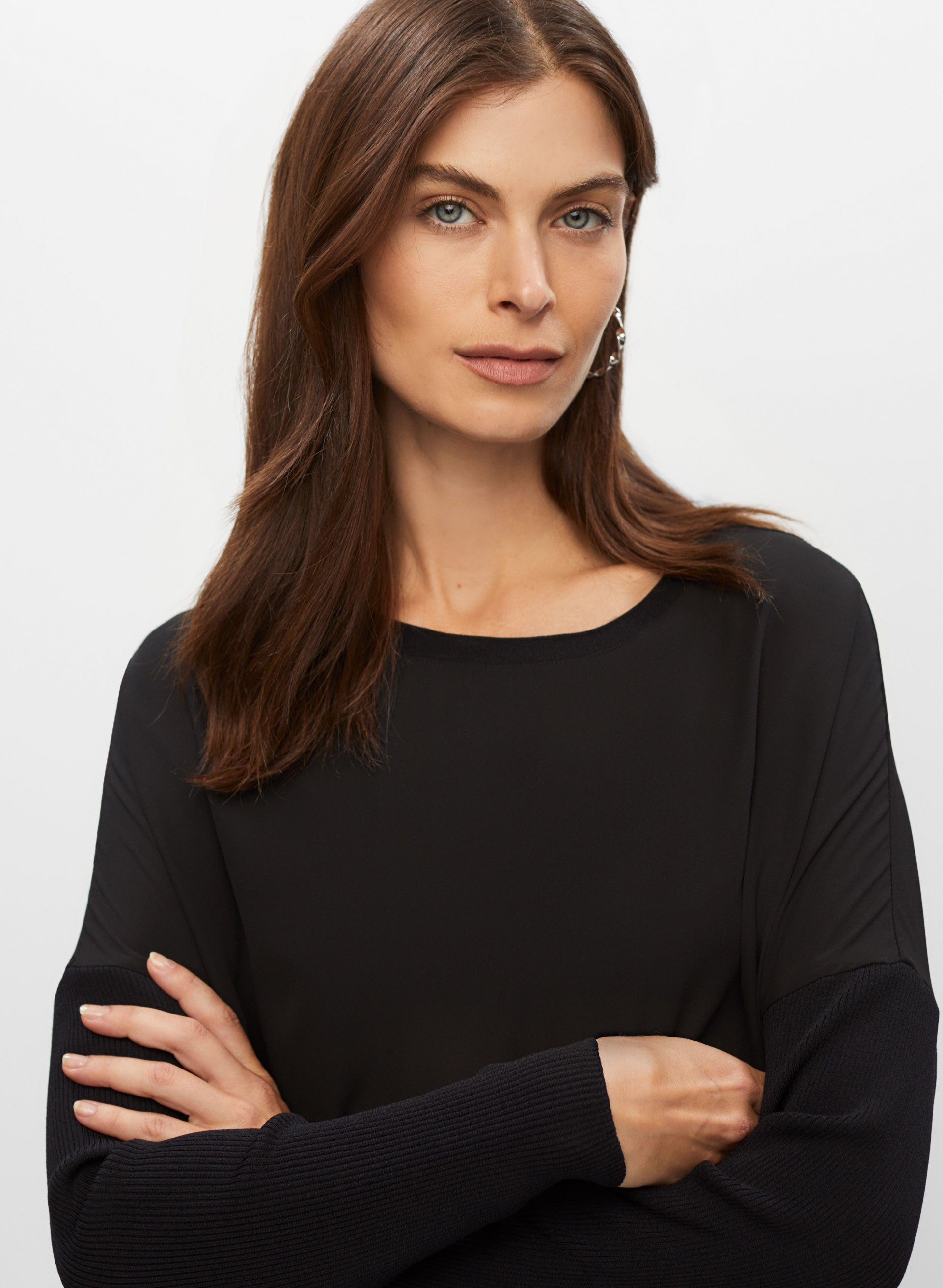 Melanie Lyne Women s Polyester High Low Tunic Top in Black Size 2