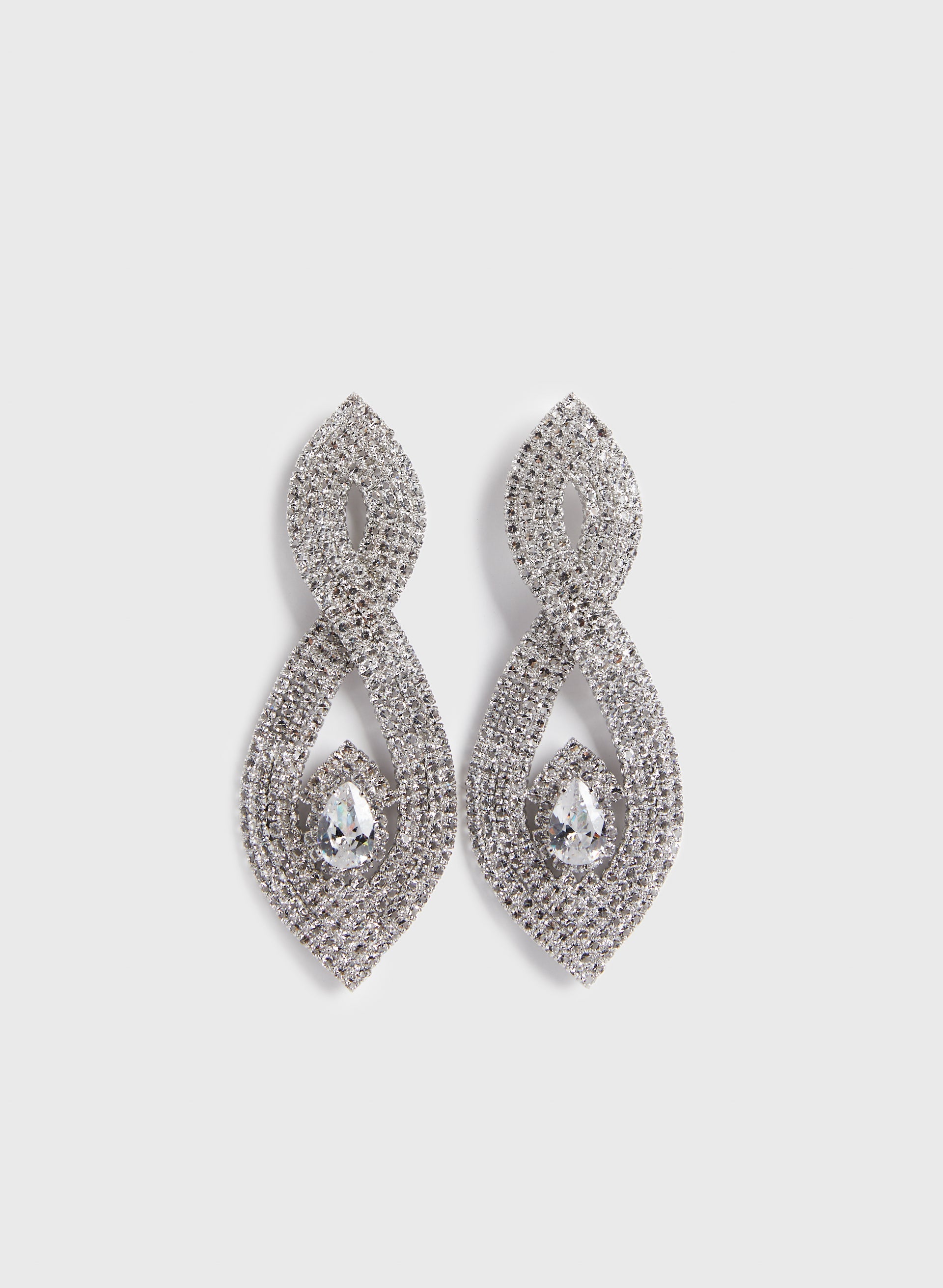 Crystal Twist Detail Dangle Earrings