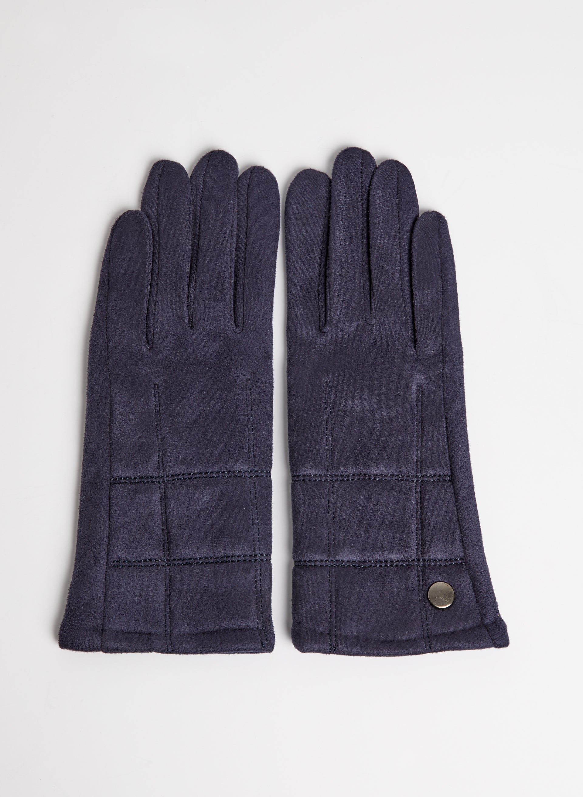Quilted Faux Suede Gloves