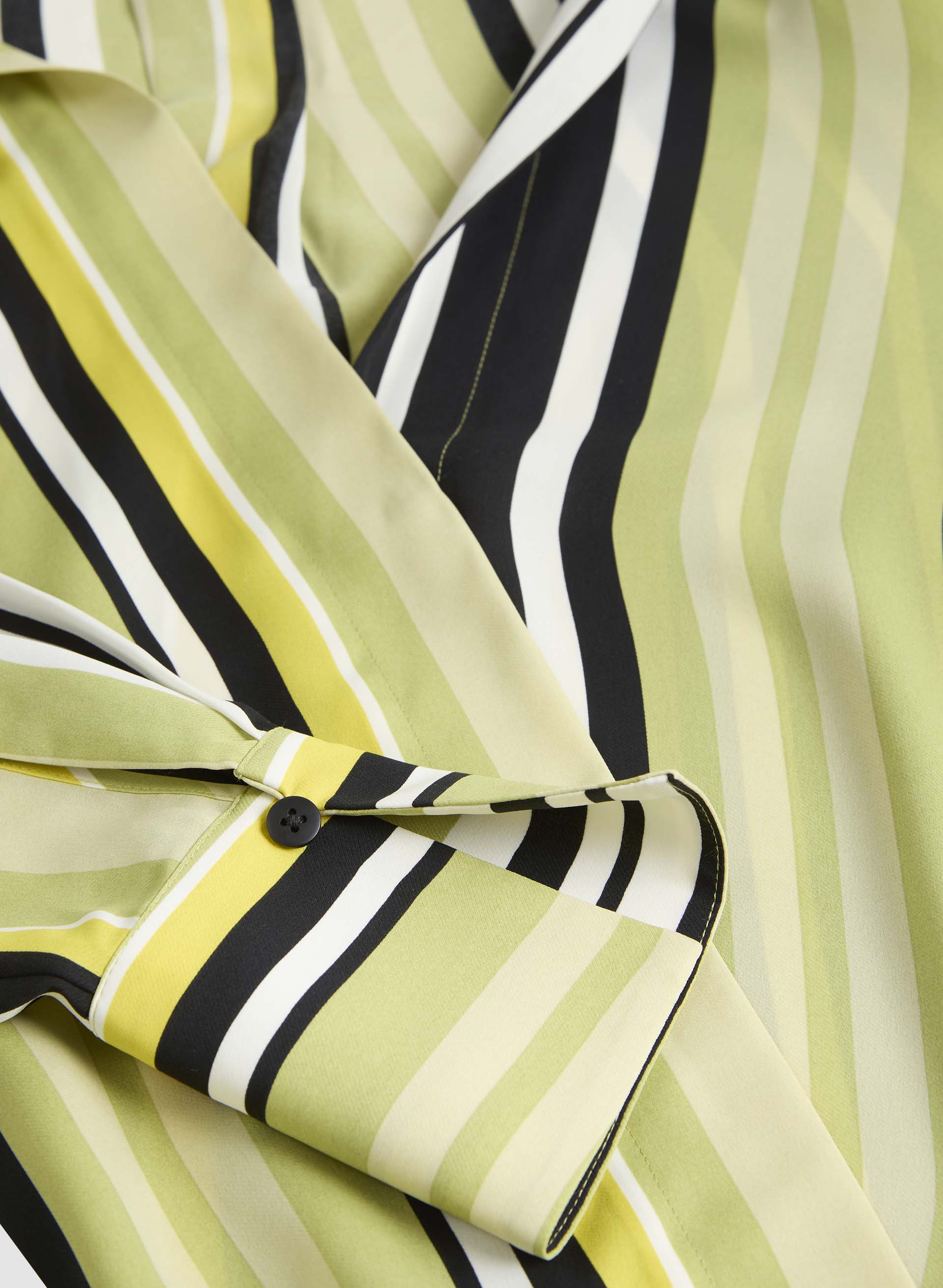 Striped Wrap-Style Blouse