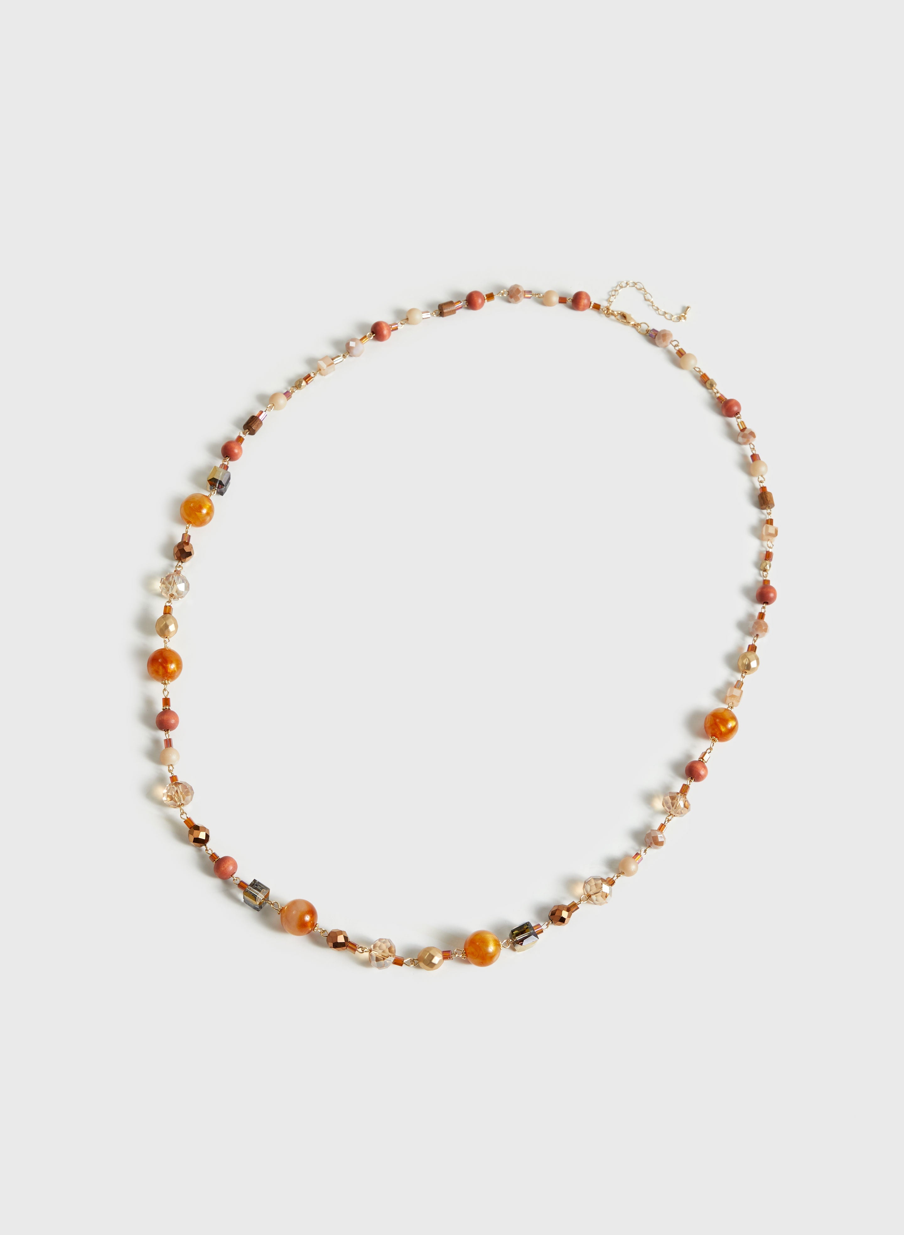 Long Mixed Bead Necklace