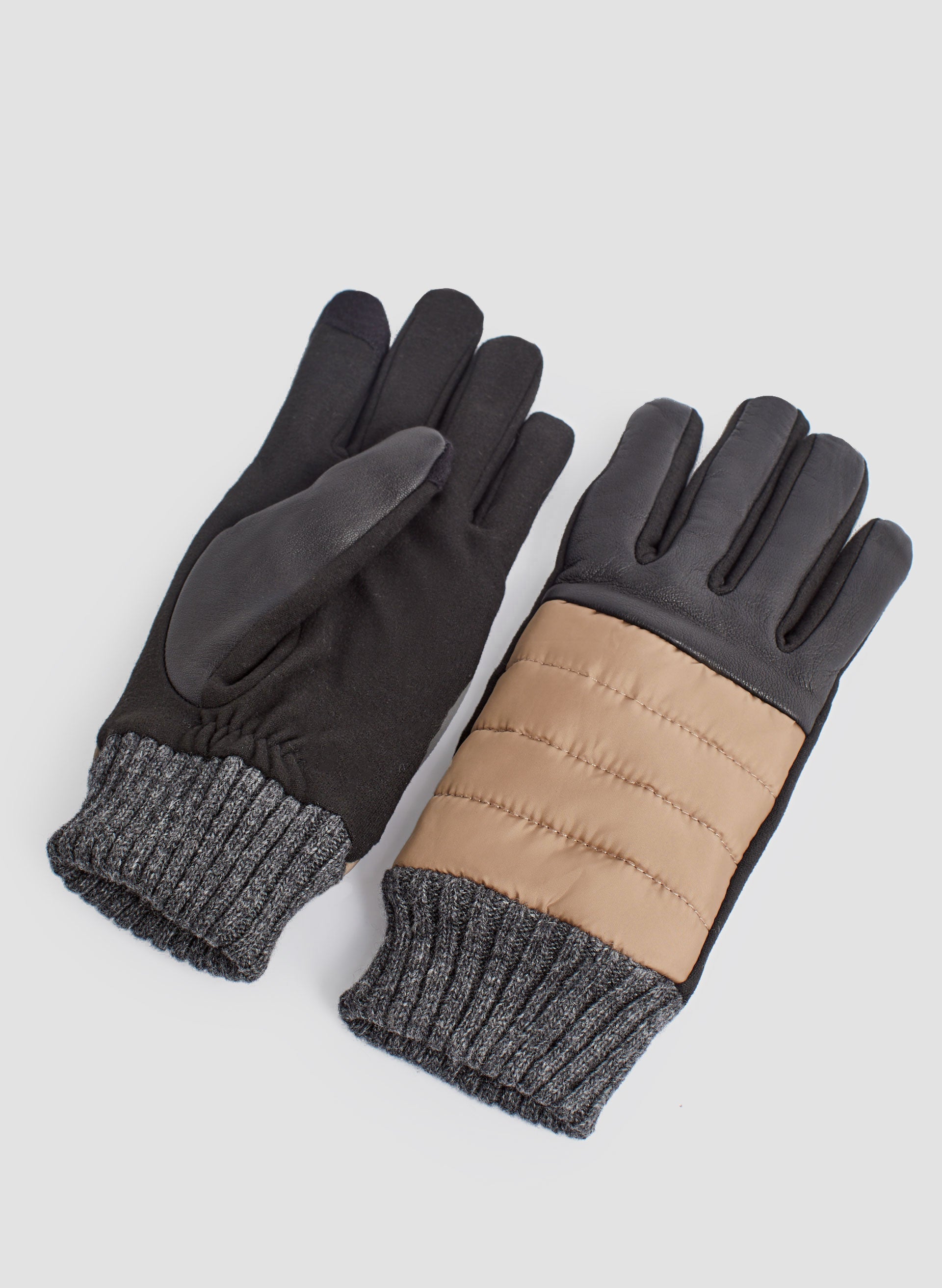 Quilted Two Tone Gloves