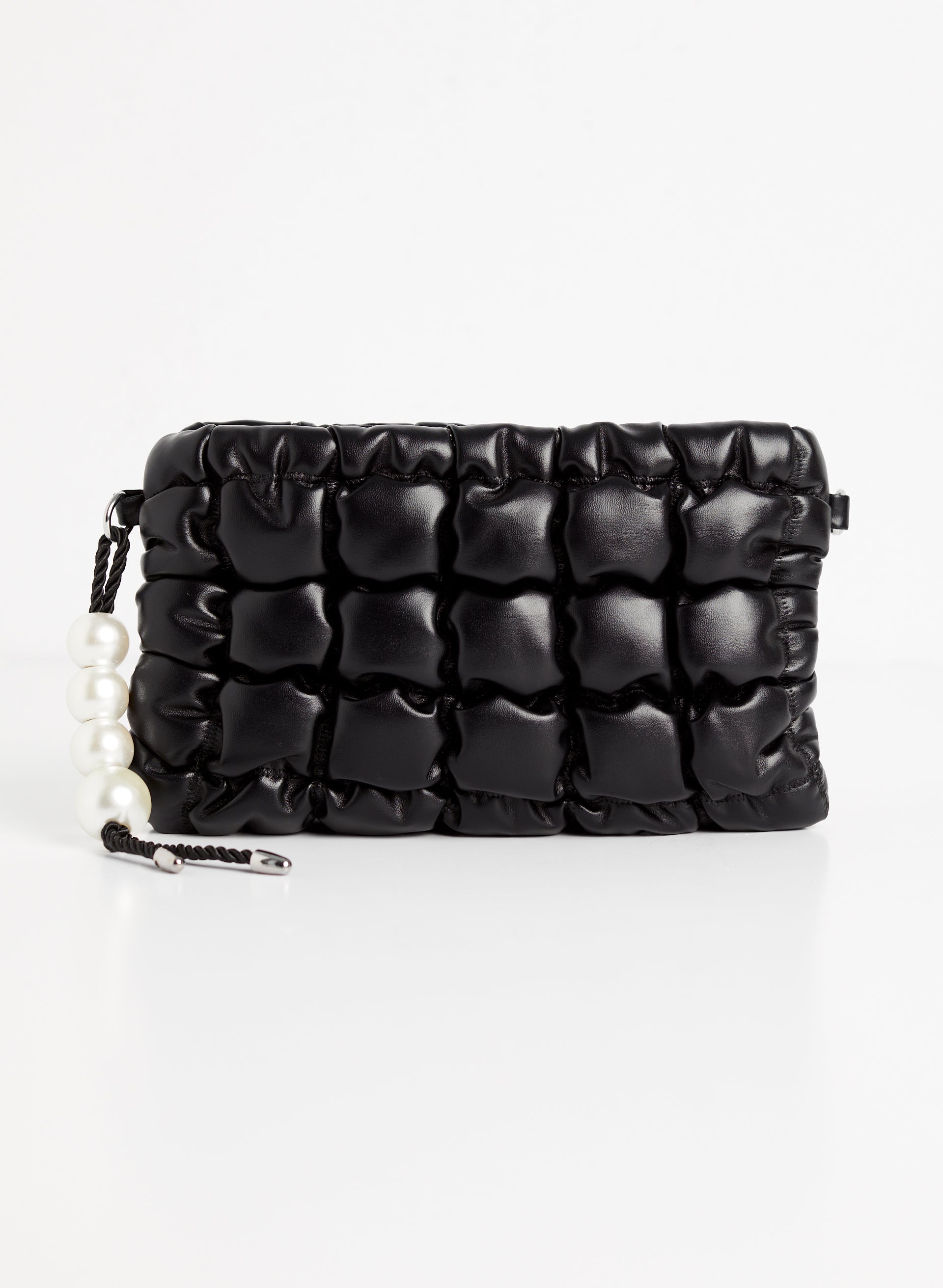Padded Quilted Pearl Detail Bag