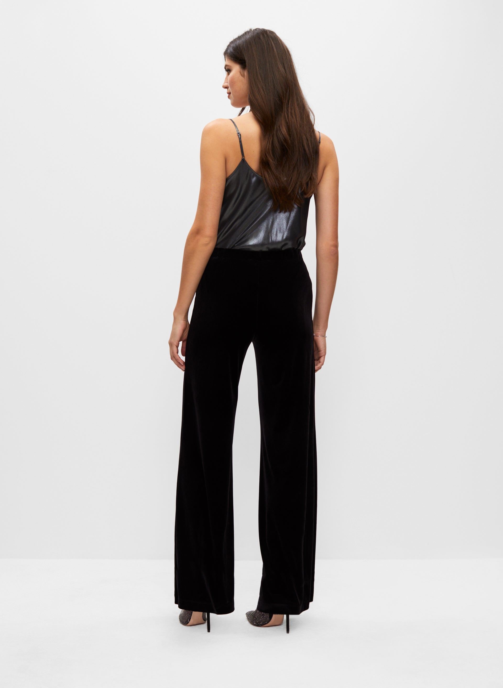 Pull on velvet pants best sale