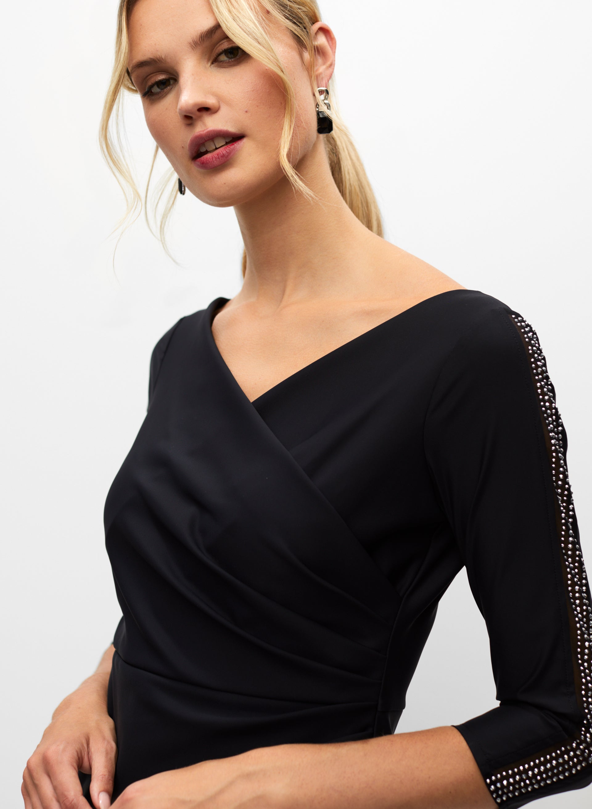 Alex Evenings Rhinestone Sleeve Dress