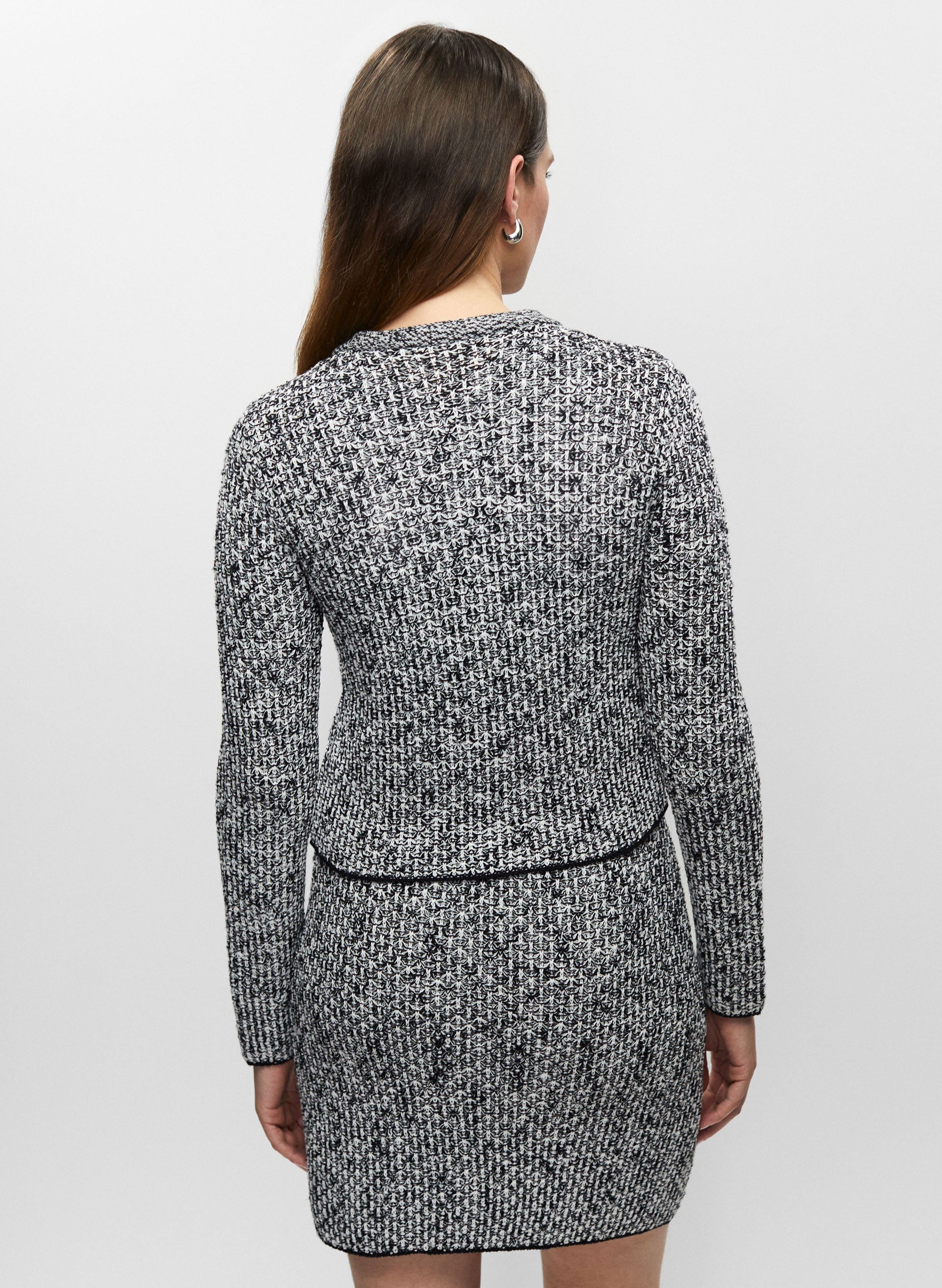 Tweed Button Front Cardigan