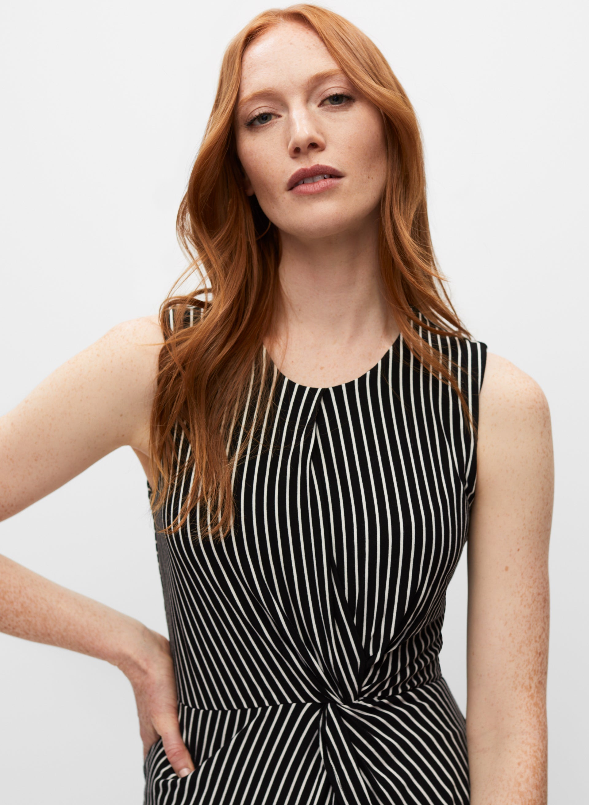 Asymmetrical Stripe Print Dress
